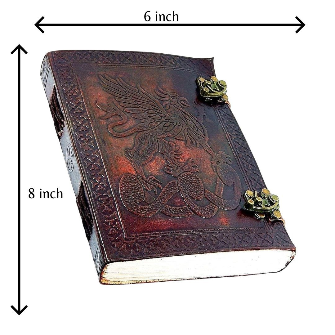 Handmade Leather Journal 7×5″ Vintage Diary Notebook Double Lock – 200Blank Page
