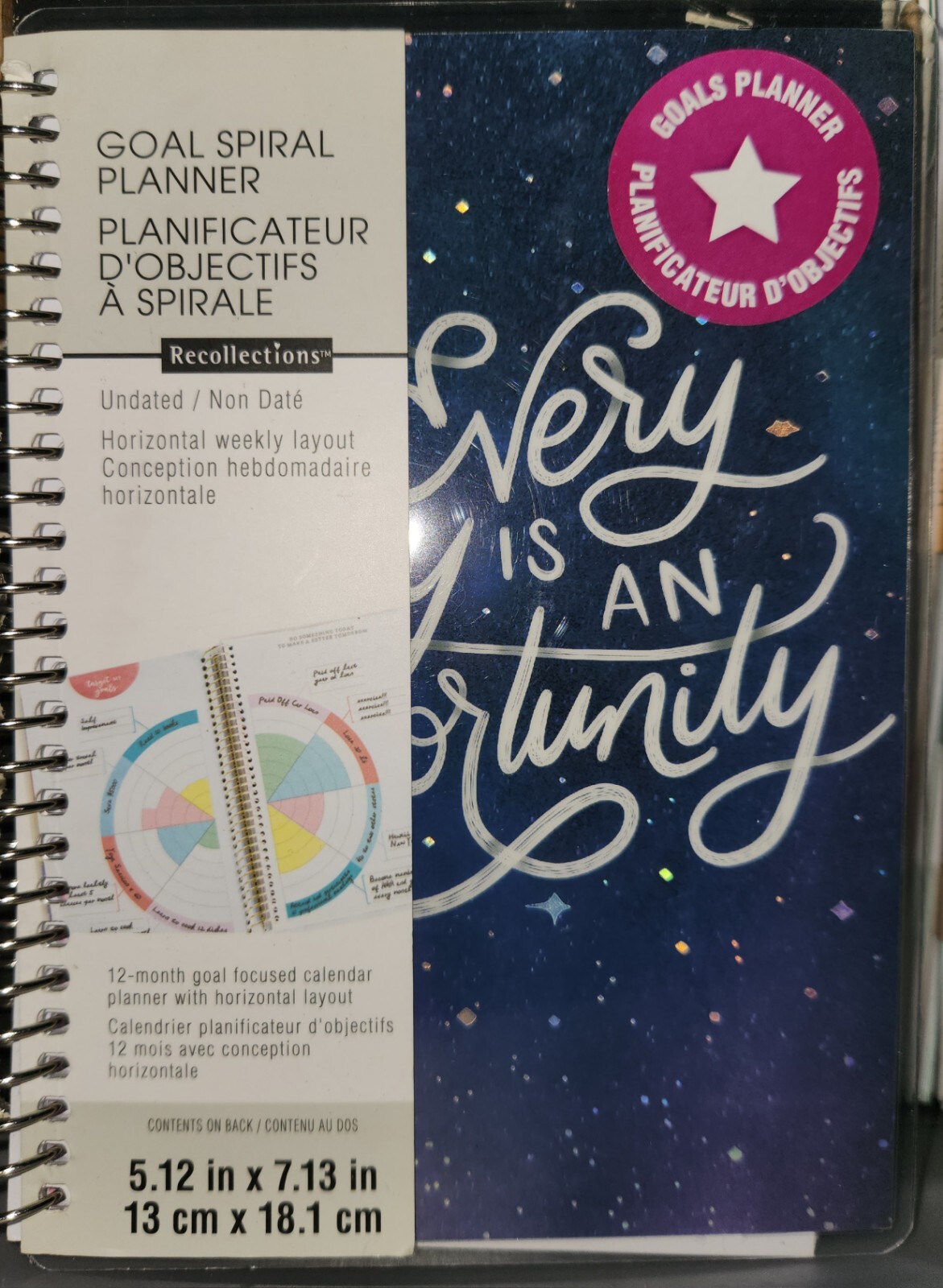 Recollections Undated Daily Spiral Planner 5.123 In X 7.134 in
