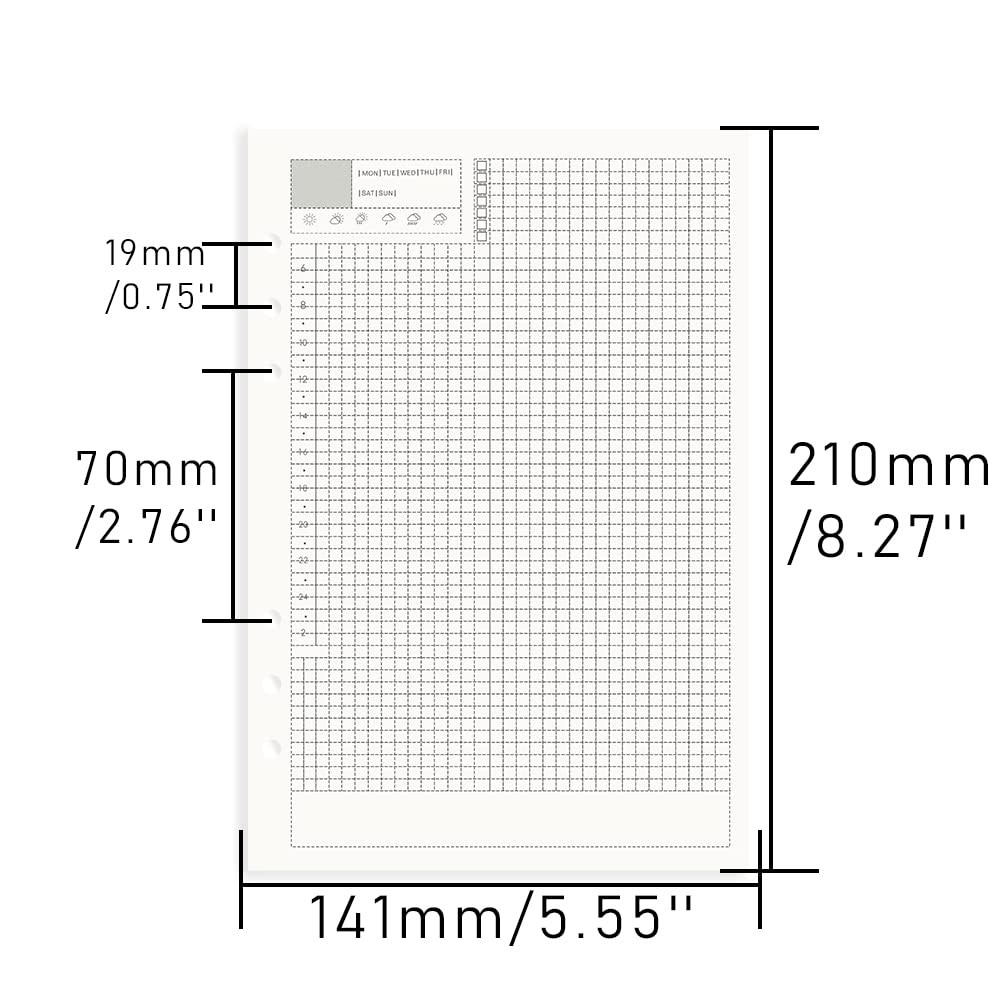 AxeWoodz A5 Refill Paper 3 Pack Undated Daily A5, & Weekly & Monthly