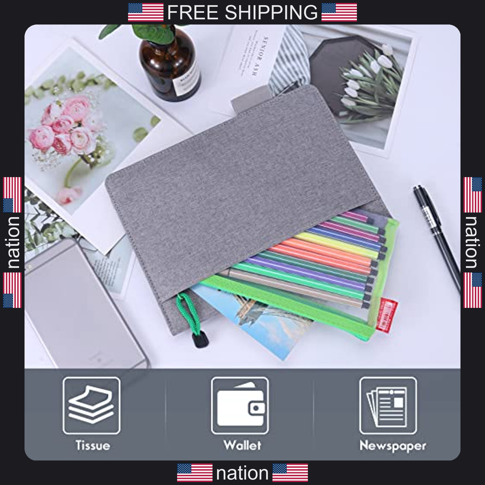 Rocketbook A5 notebook cover waterproof portfolio organizer gray with pen loop
