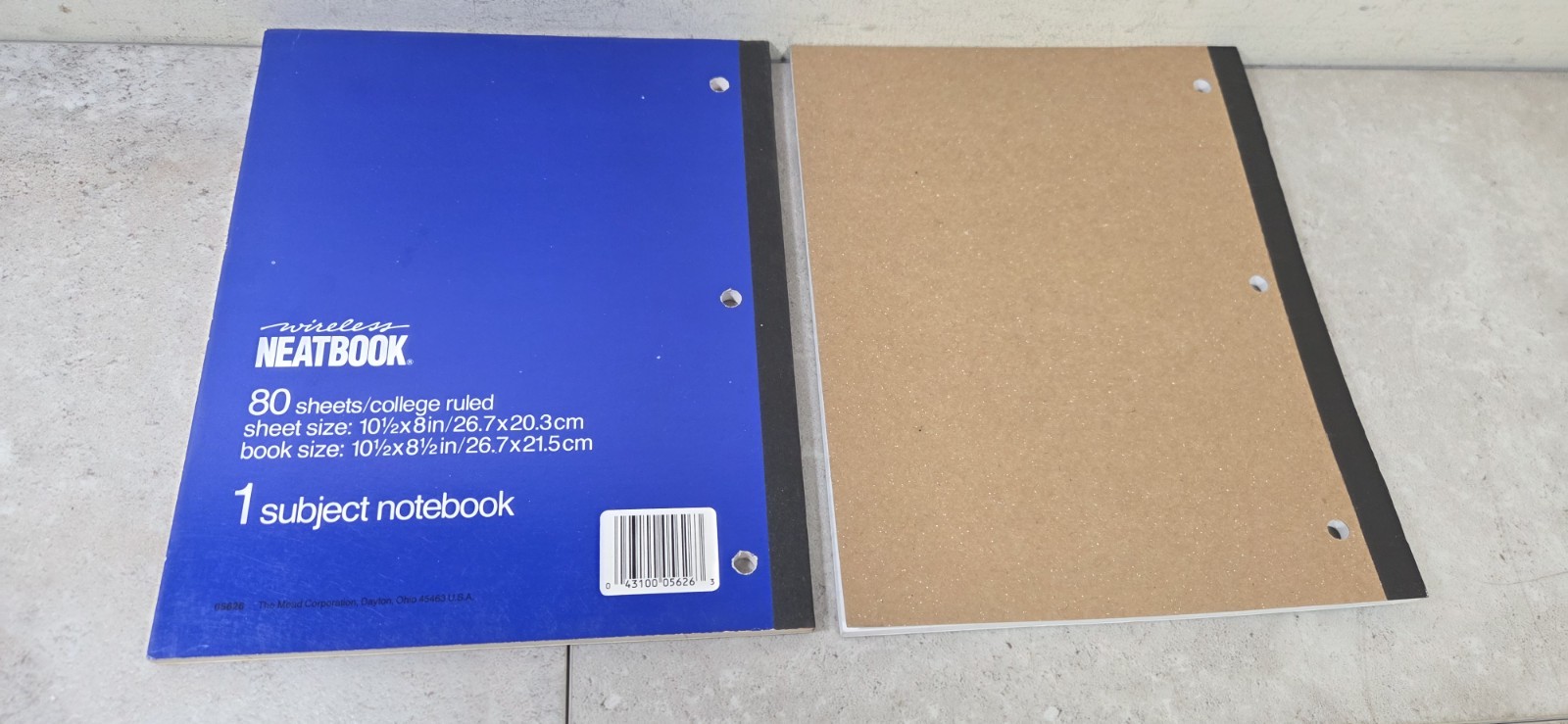 Mead LOT (4) 3X 05626 – 1X 05222 Neatbook 80-Page 8 x 10-1/2-Inch College-Ruled