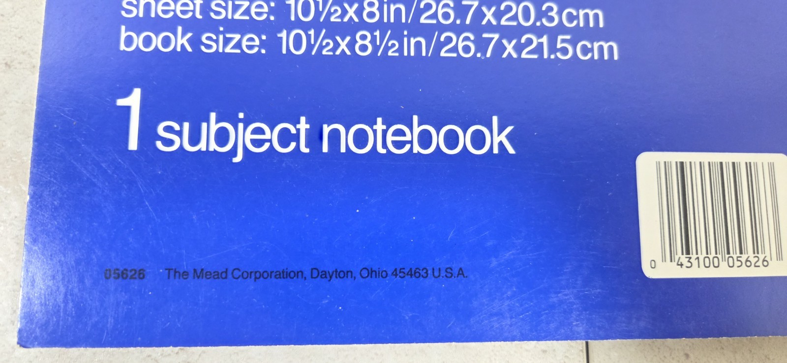 Mead LOT (4) 3X 05626 – 1X 05222 Neatbook 80-Page 8 x 10-1/2-Inch College-Ruled