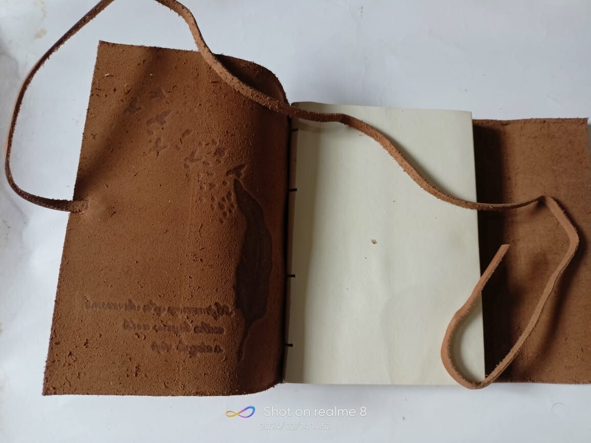 Leather Journal Handmade Leather bound Writing Notebook Custom Recycled Paper fs