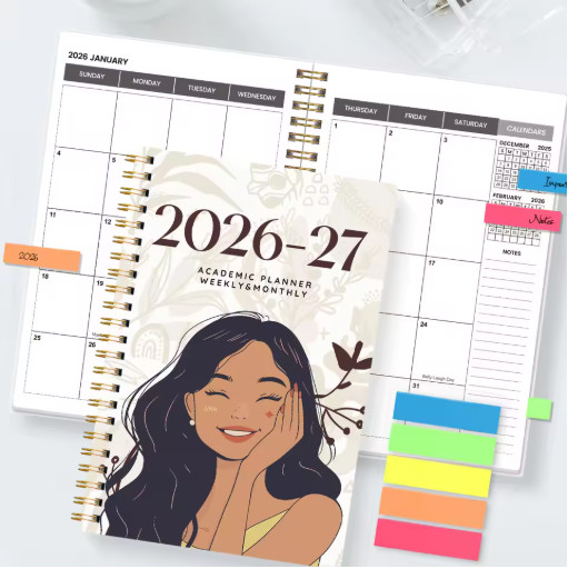 A5 2026-2027 Weekly Monthly Planner Spiral Calendar Notes Organizer School Offic