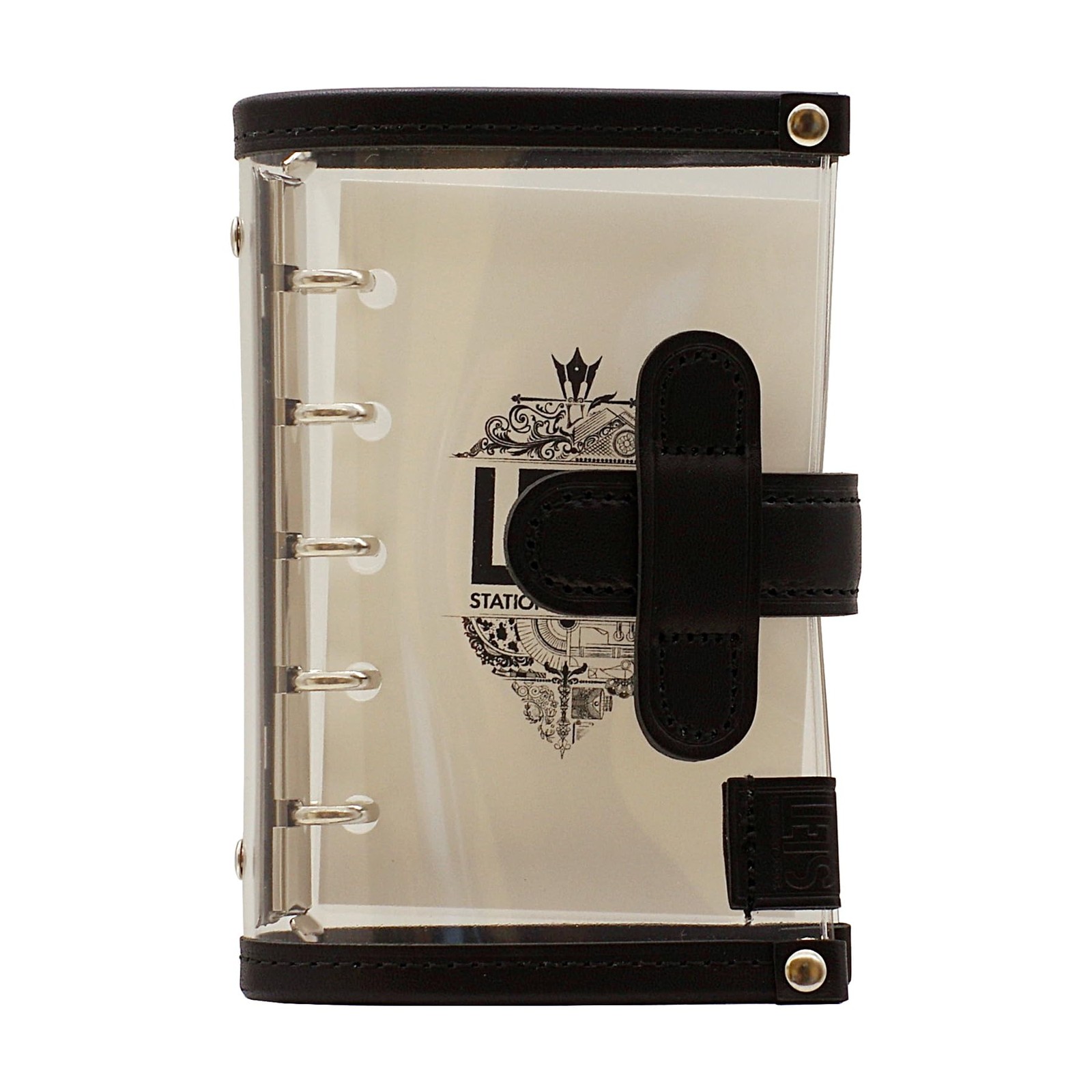 LETS STATIONERY GOODS Clear System Planner Mini 5 [Black]
