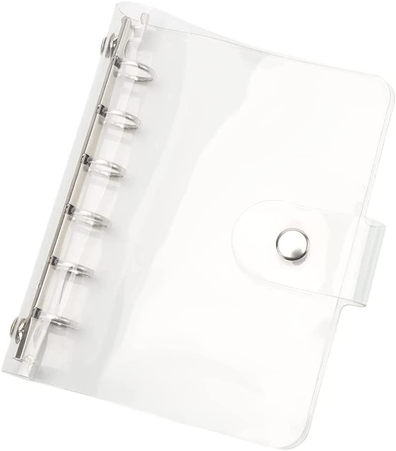 A7 Binder 6 Ring Budget Binder Clear PVC Planner Cover Notebook Shell for Organi