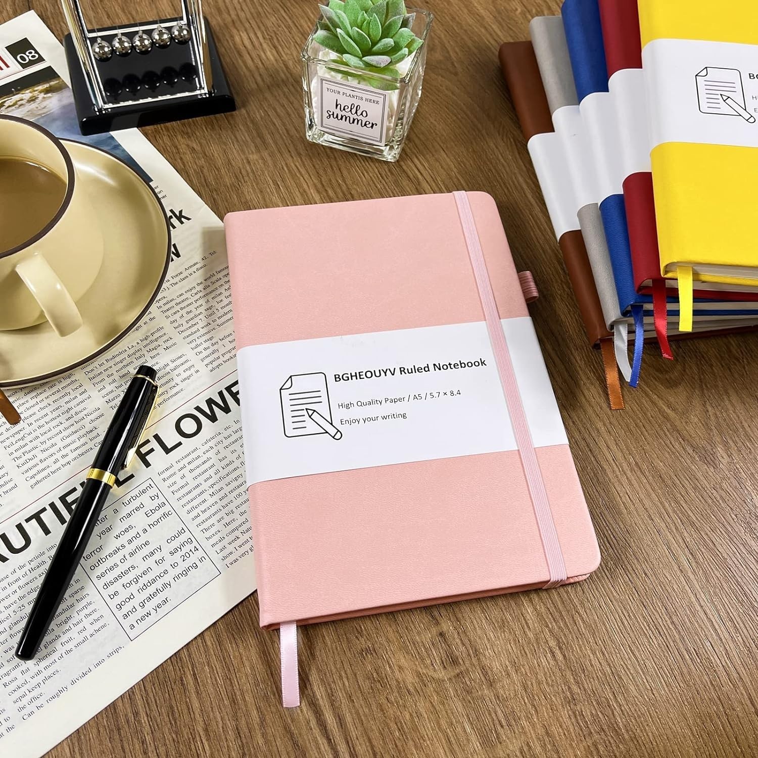 Durable A5 Notebook with 160 College Ruled Pages – Minimalist Leather Design