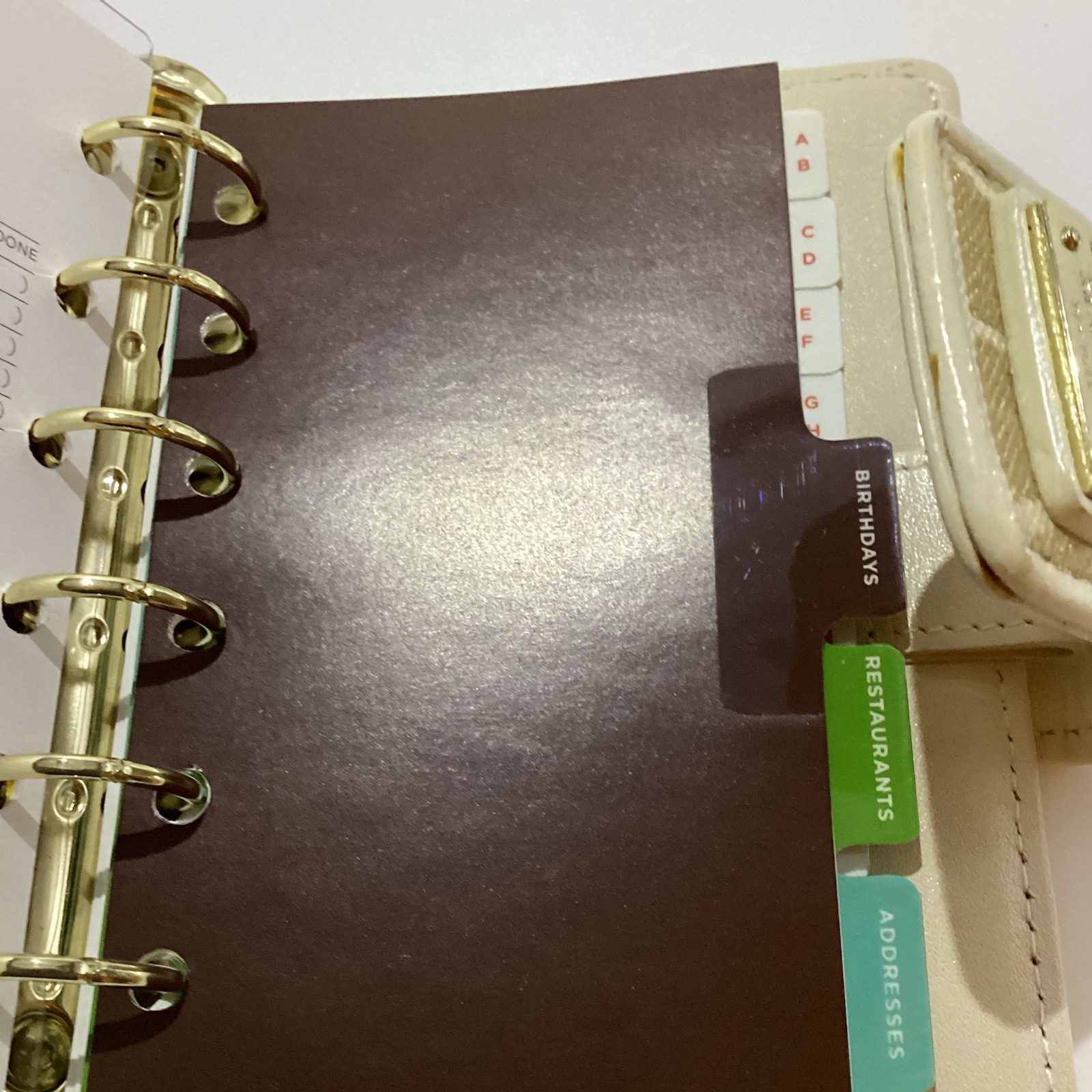 KATE SPADE NOEL PLANNER AGENDA ORGANIZER ADDRESS BINDER CREAM GOLD GLITTER NEW