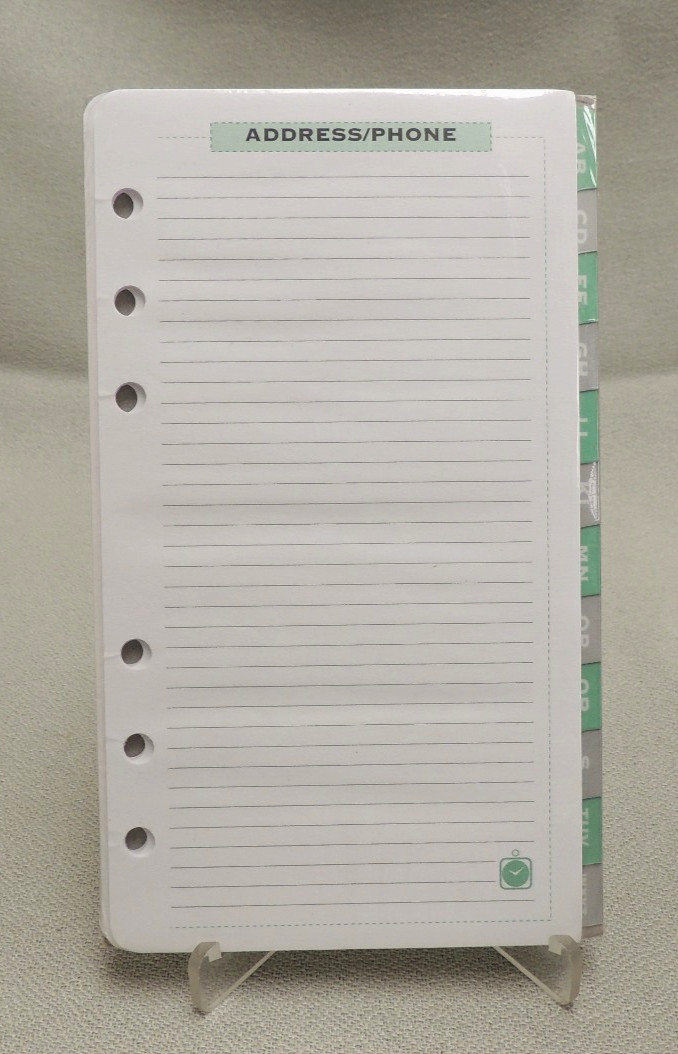 DAY-TIMER/Day-Runner & more Lined / Address / To Do – 6 RING- 3 3/4″ x 6 3/4″
