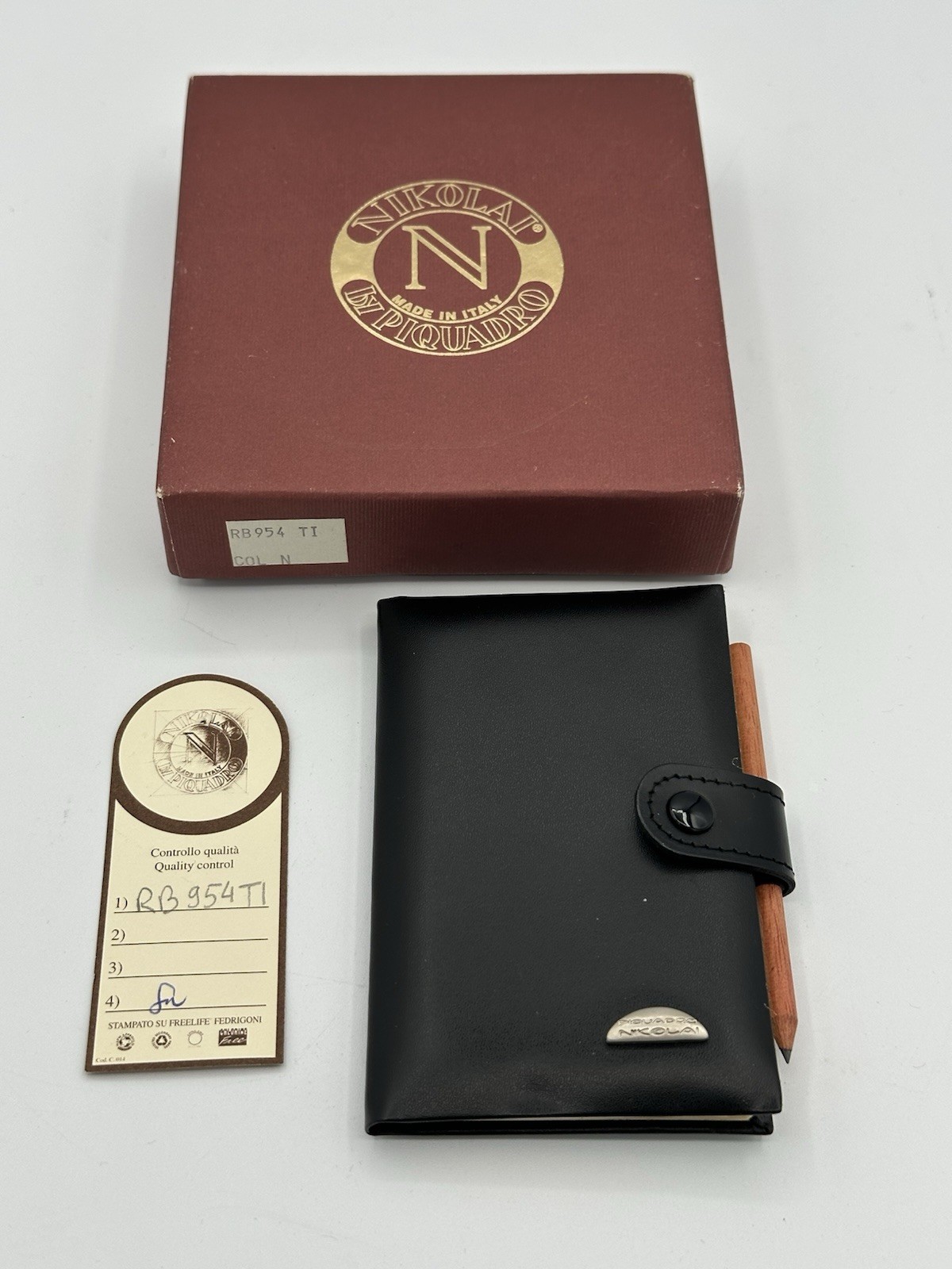 Piquadro Nikolai Genuine Leather Personal Size Planner Agenda 1 With Box