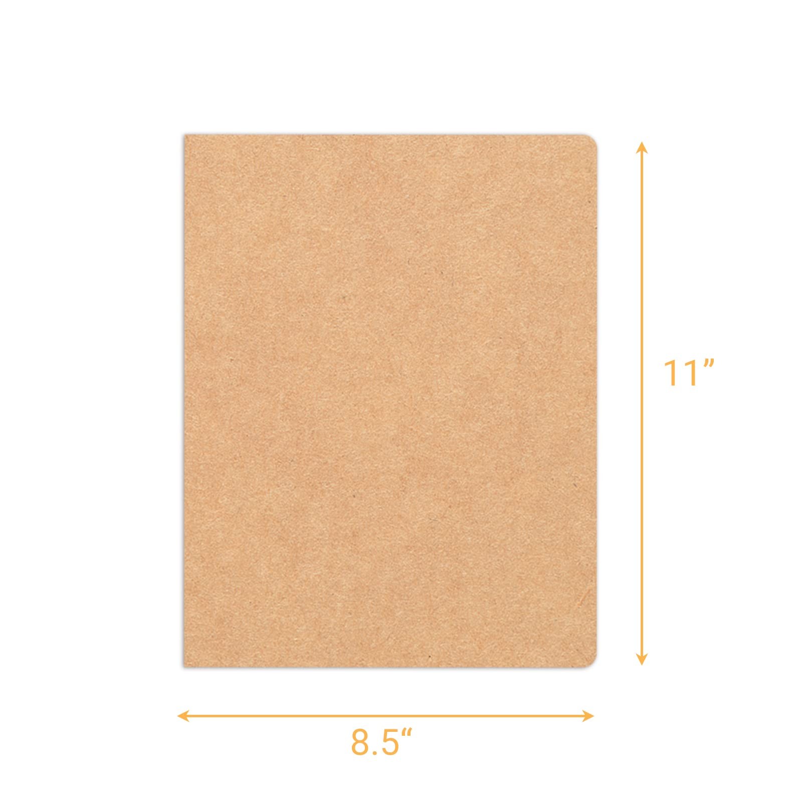 zmybcpack 12 Pack 8.5×11 inch Large Lined 8.5 x 11″(12pack line), Brown