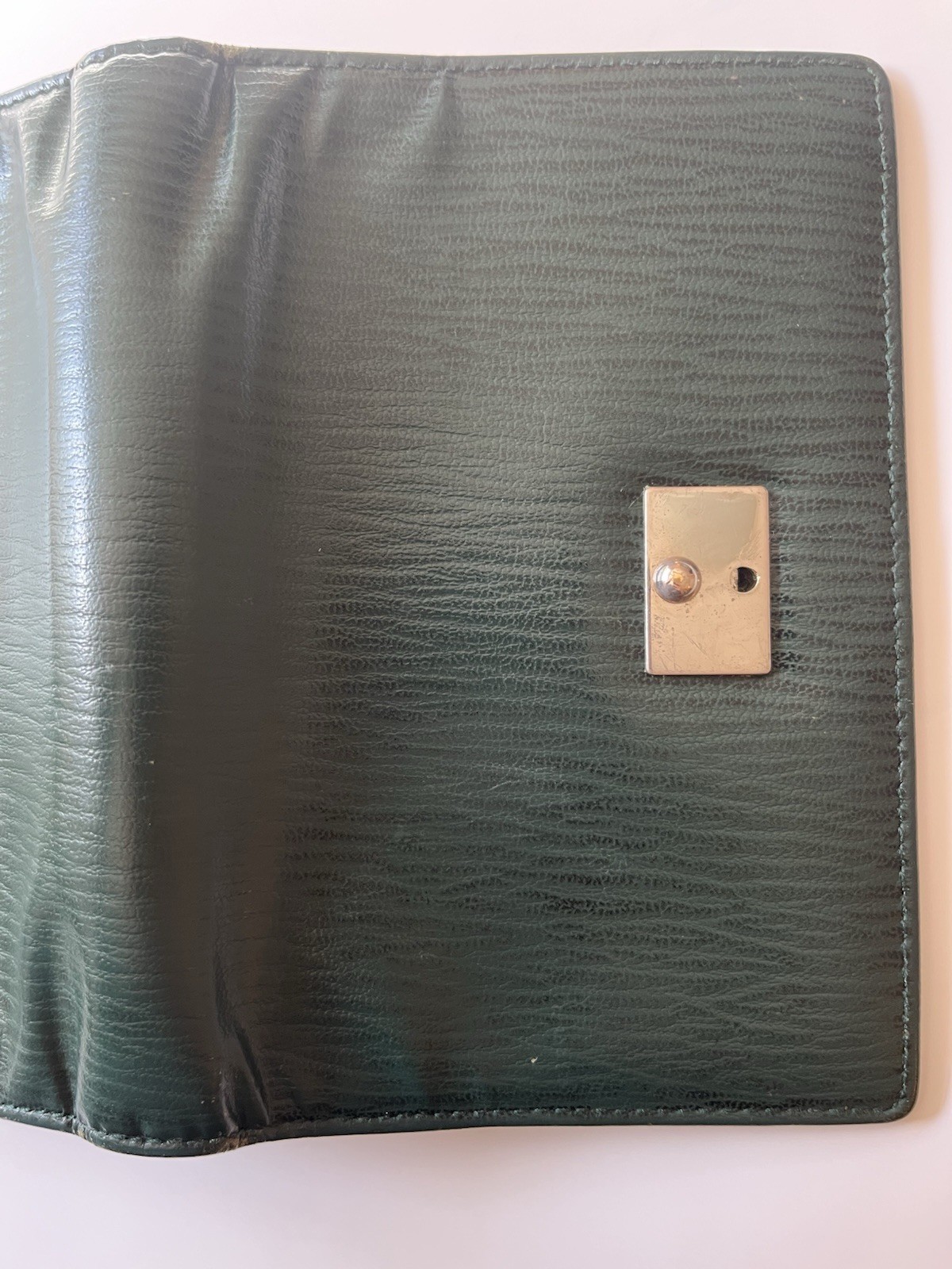 Gold Pfeil Organizer Wallet Notebook Filofax Pocket Size Green Leather/ Krause