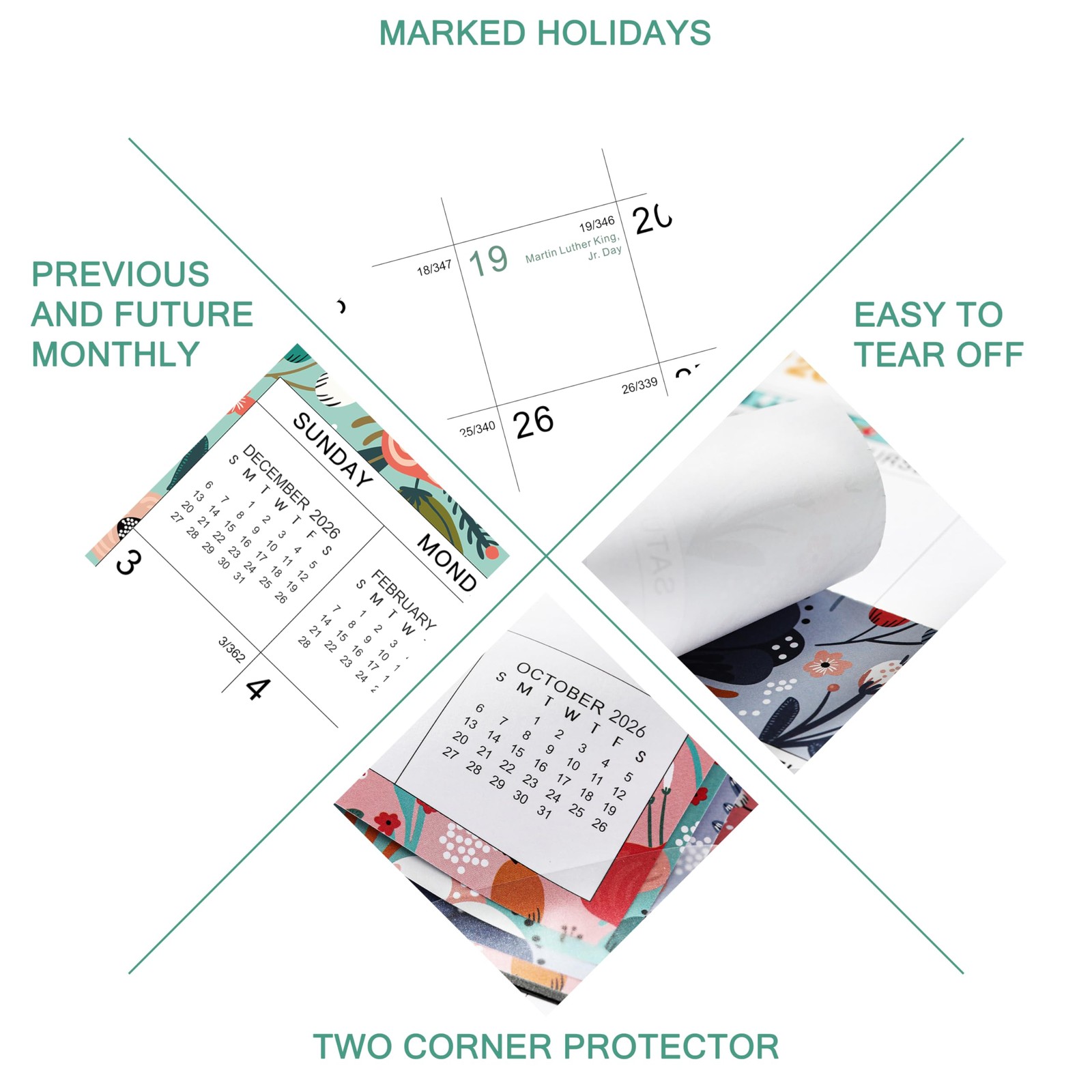 2026-2027 Magnetic Calendar – for Middle, Colorful
