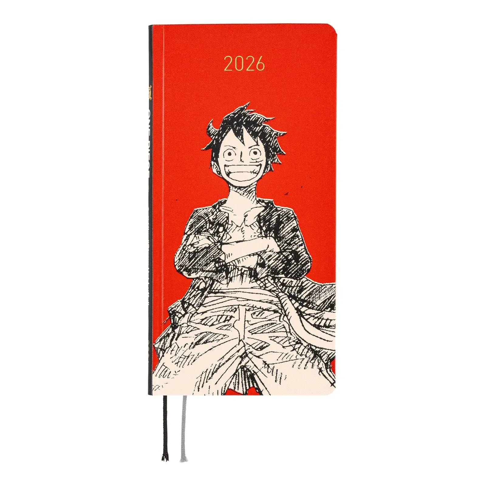 Japan NEW Hobonichi 2026 Weeks ONE PIECE Luffy RED Slim Vertical Weekly Planner
