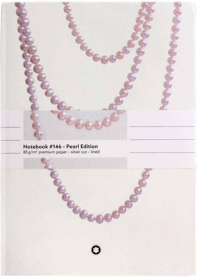 Montblanc Notebook #146 Pearl Edition Premium Paper Lined Silver Cut Notebook