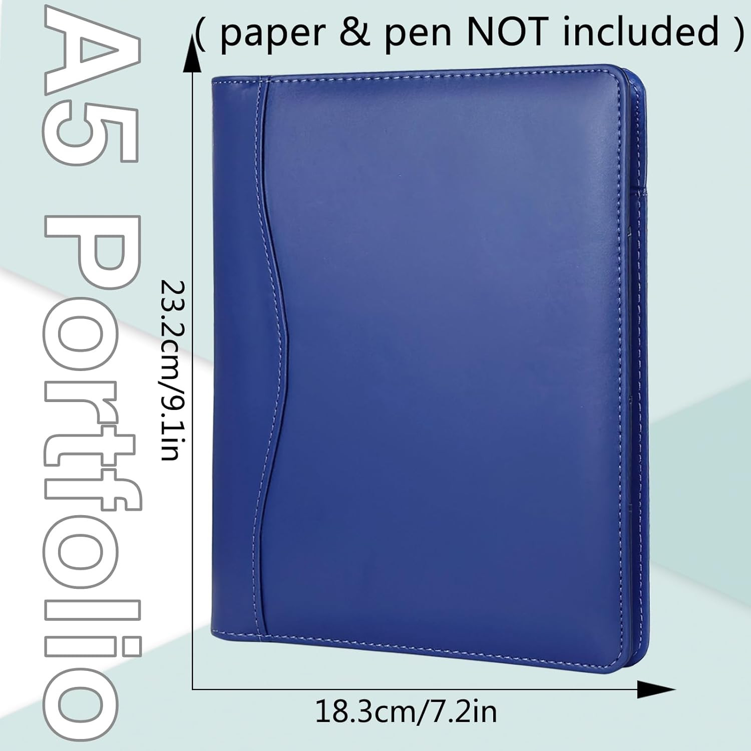Leather Portfolio Binder 5 X 8, Mini Soft Leather Padfolio A5 Business Binder Le