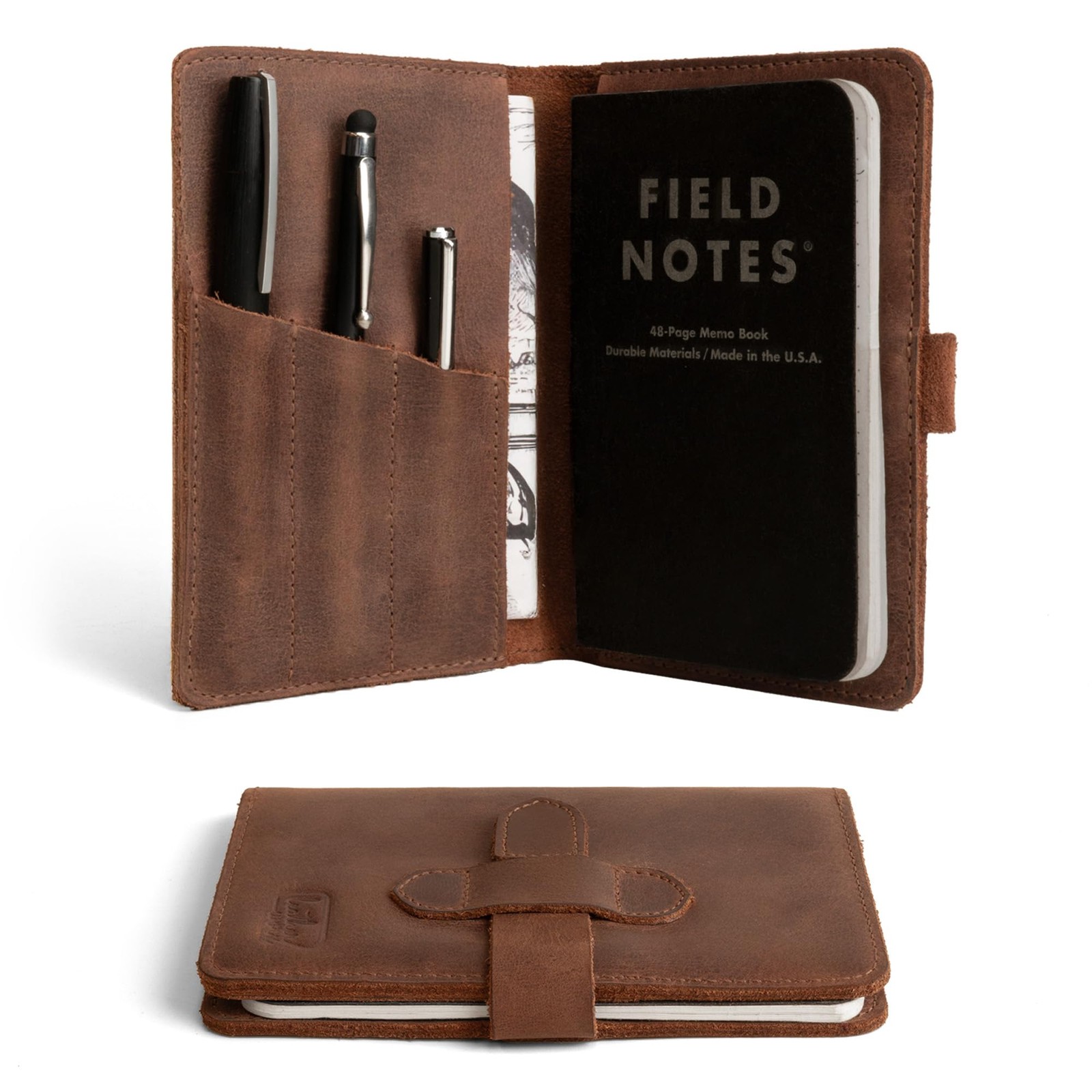 Leather Field Notes Cover for 3.5 x 5.5 in. Notebooks, Case for Moleskine Cah…