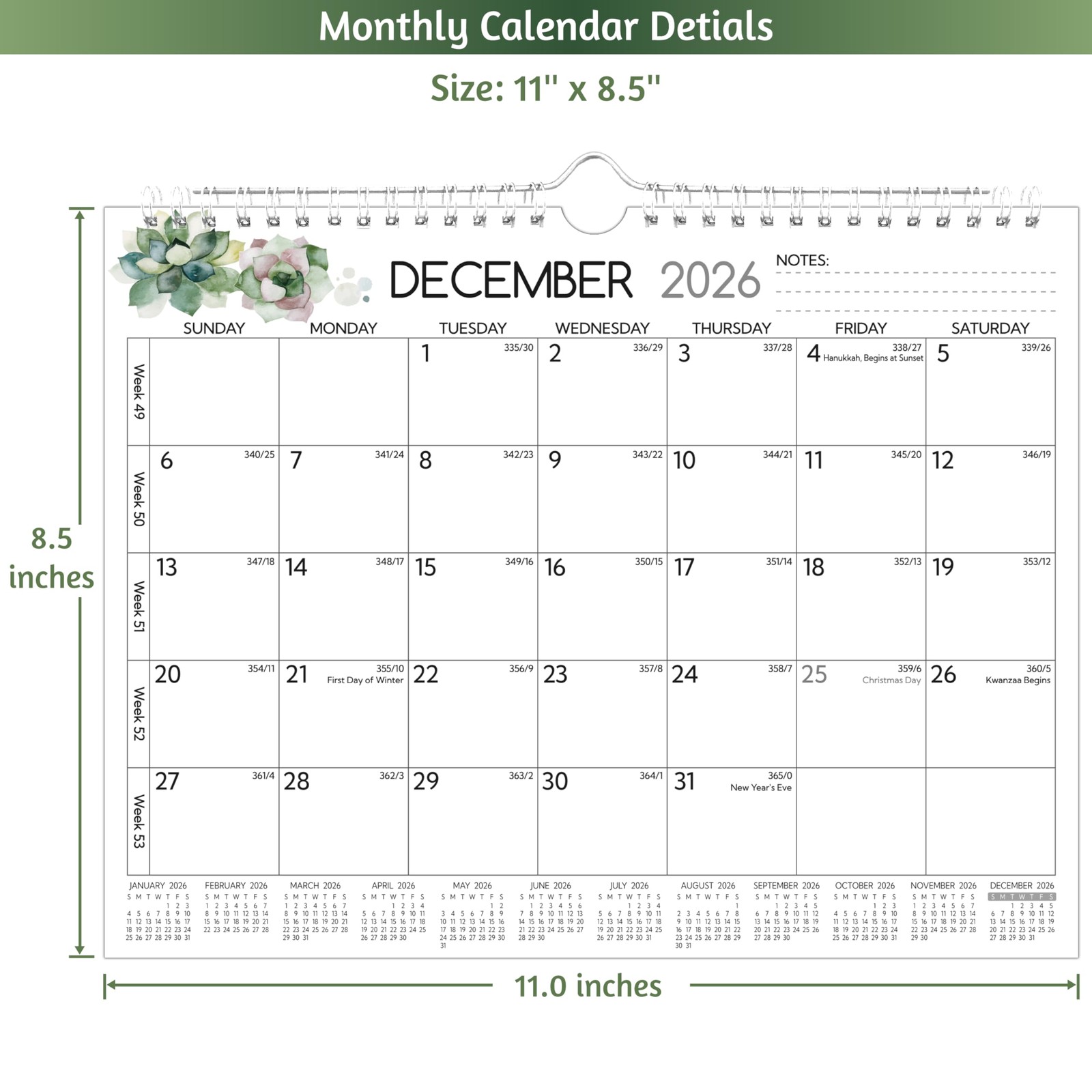 Wall Calendar 2026-2027 – Run Now to Jun 2027, 18 Monthly Calendar…