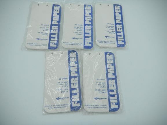 Lot of 5 Packs of National Ruled Filler Paper 11-221 2-1/2″ x 4-1/2″ NEW