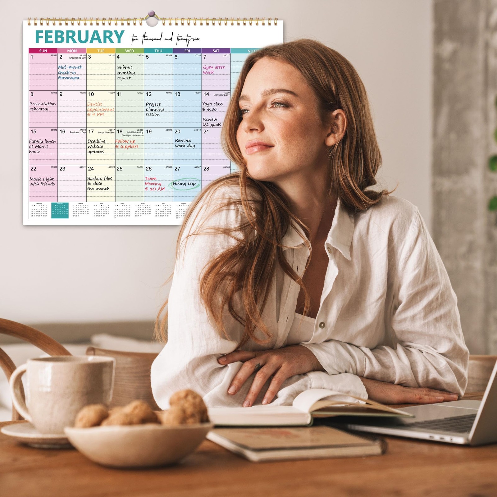 2026 Calendar – Wall from January 2026 to December 2026 colorful
