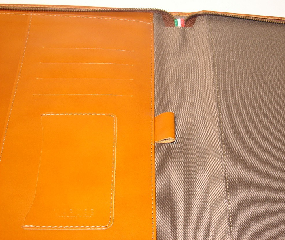 MARUSE Men or Women Portfolio Padfolio HONEY BROWN LEATHER Executive Folio ITALY