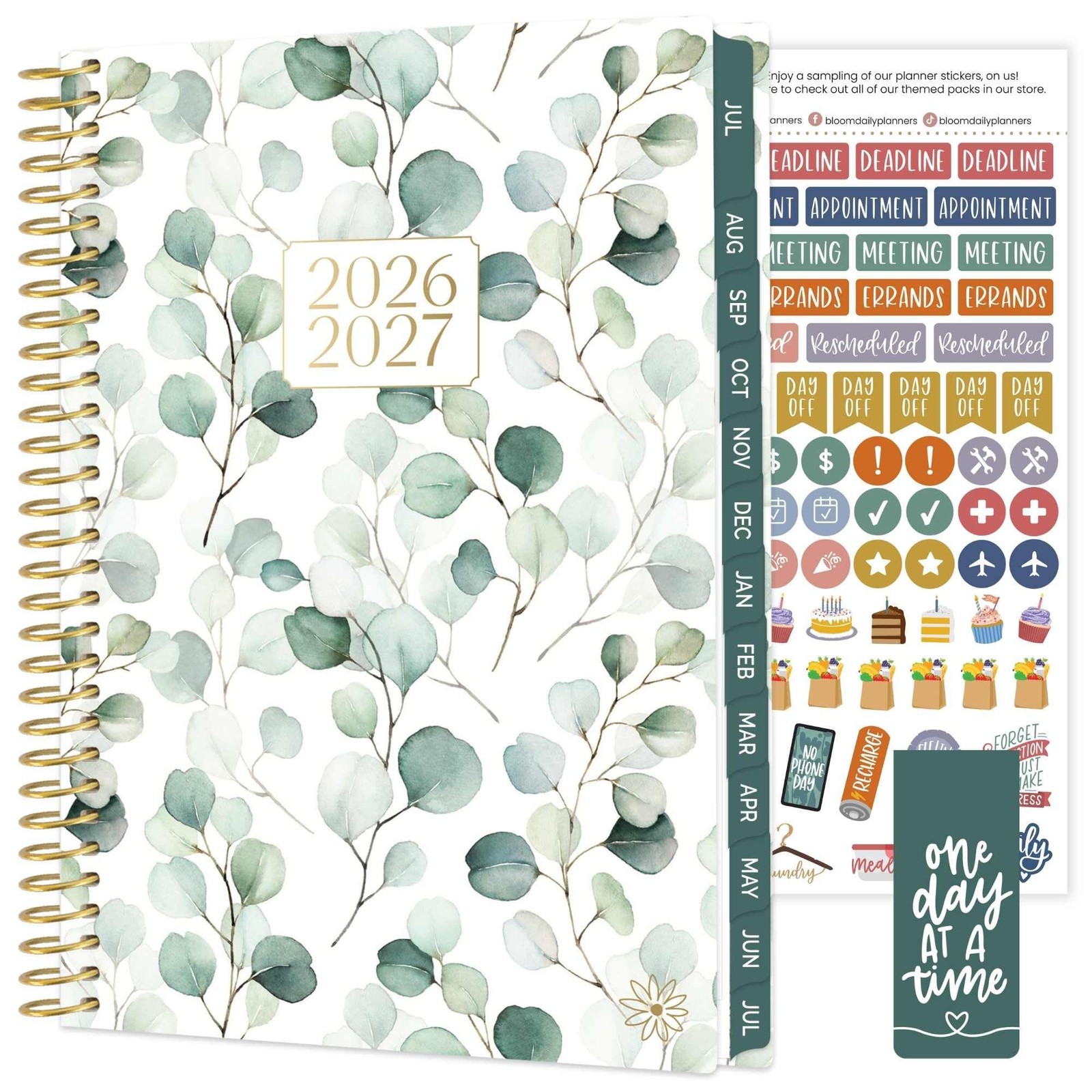 bloom daily planners 2026-2027 Planner – 5.5″ x 8.25″, Boho Greenery 2026-27