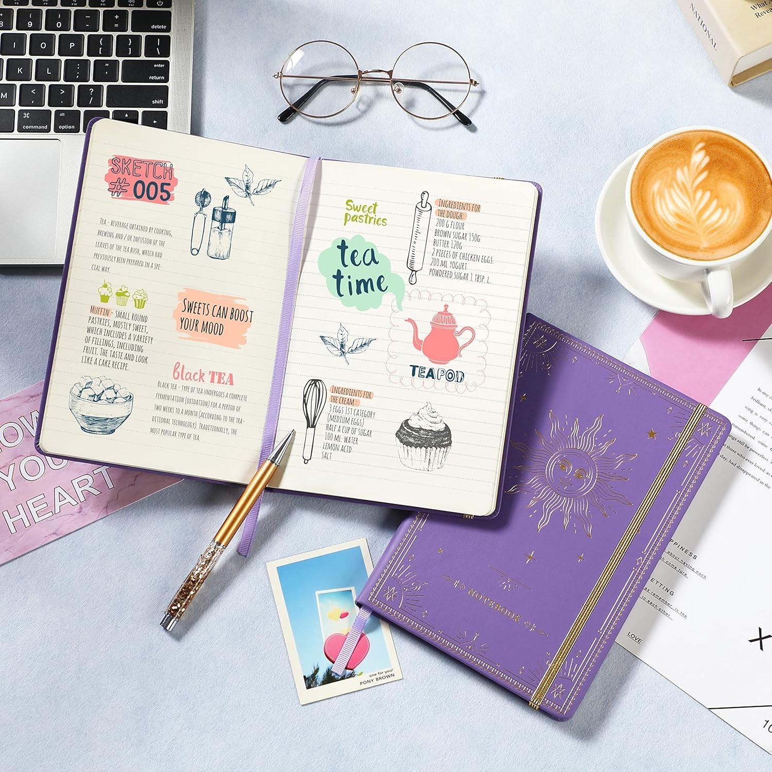 Classic Purple Faux Leather Journal – 144 Pages of Water-Resistant Writing Bliss