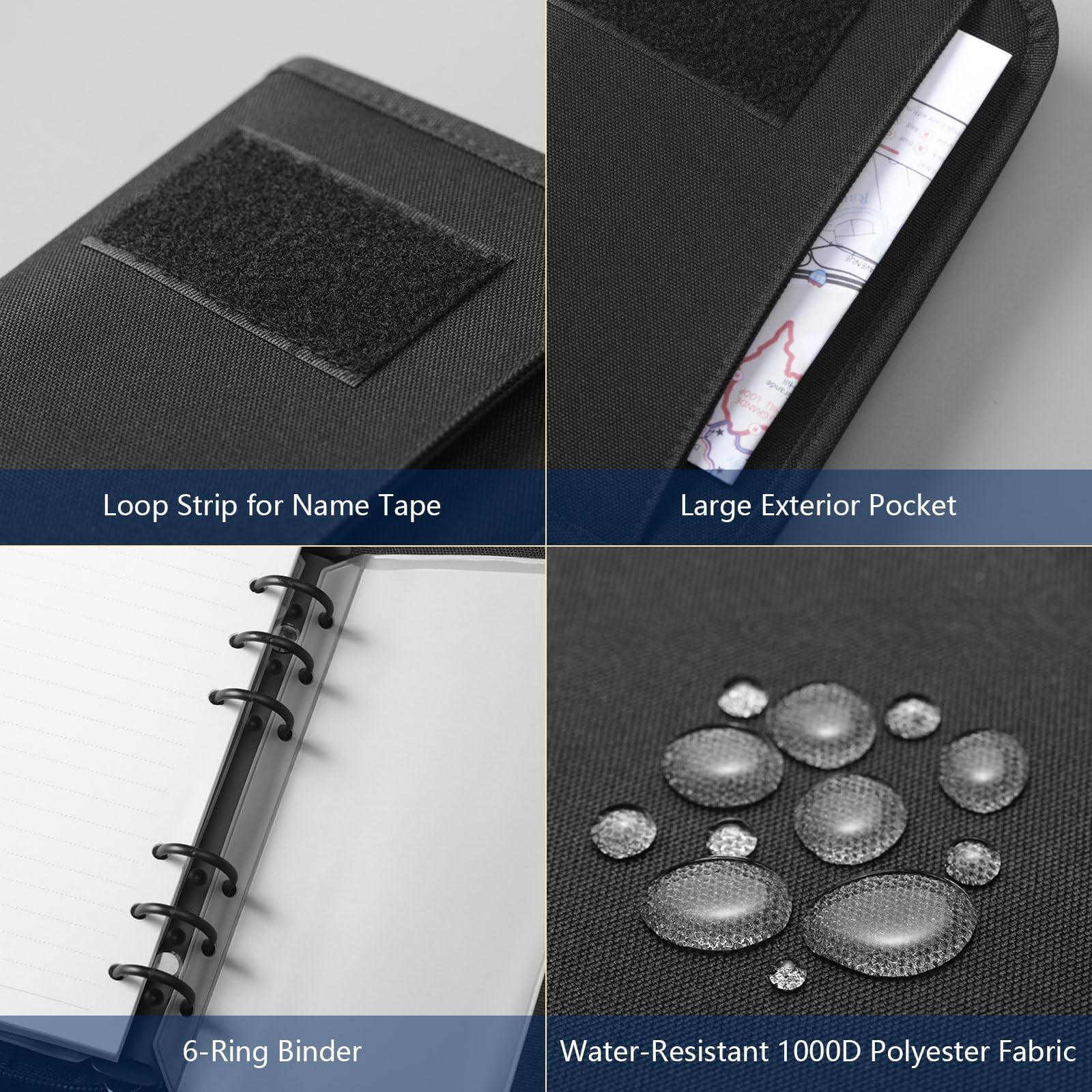 Tactical Notebook Padfolio Ring Binders with 45 Sheets,Army Military Notebook…