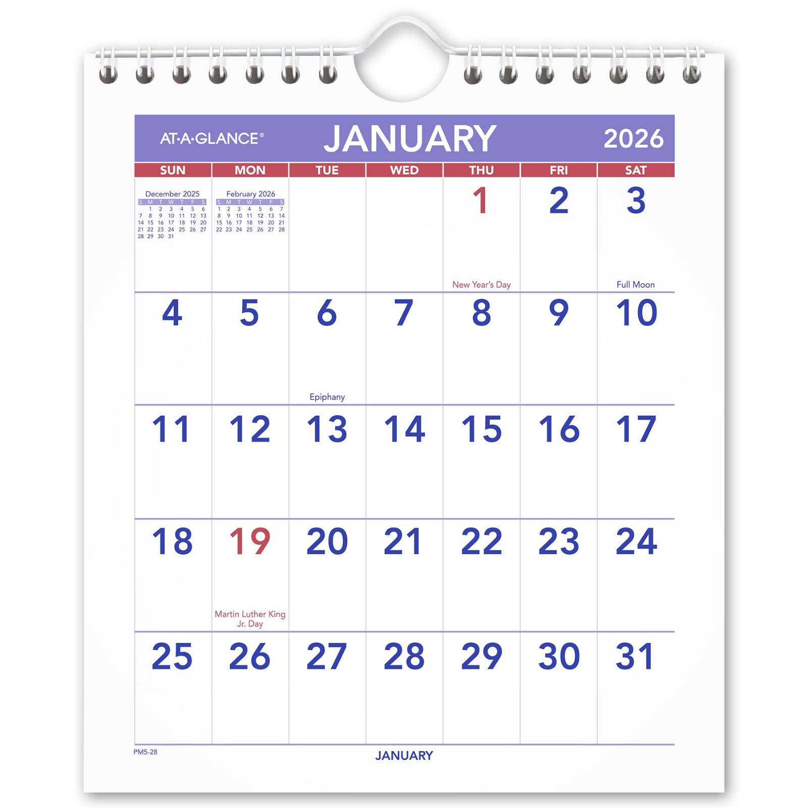 2026 At-A-Glance PM5-28 Mini Monthly Wall Calendar, 6-1/2 x 7-1/2″