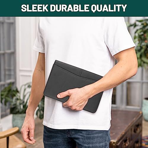 Padfolio Portfolio Organizer Binder, Interview Resume Folder, Small(black）