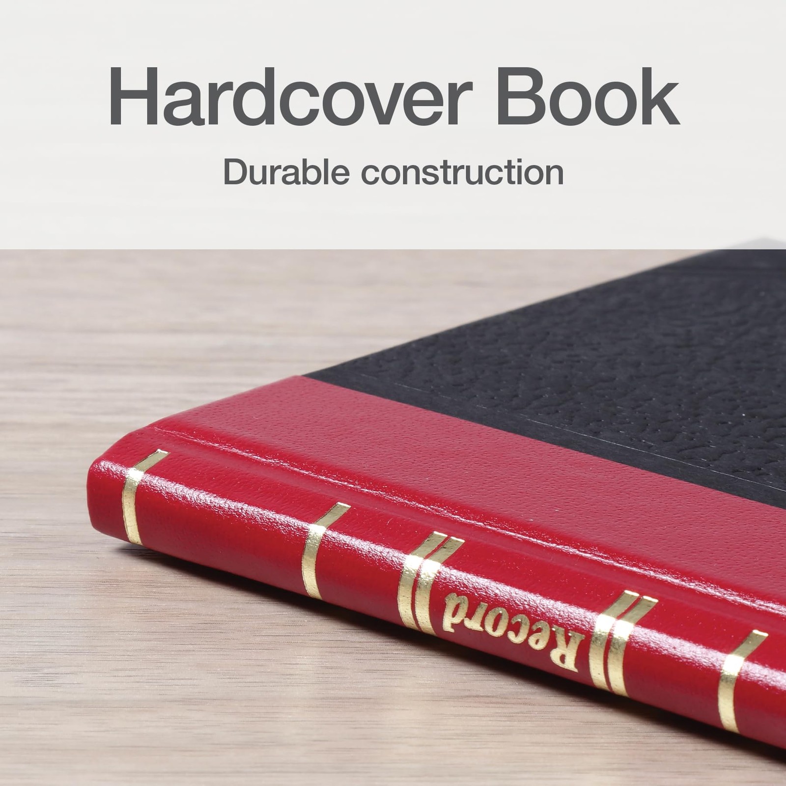 Record Account Book 5.25×7.875in 144 Pages Black Red Office Ledger Book