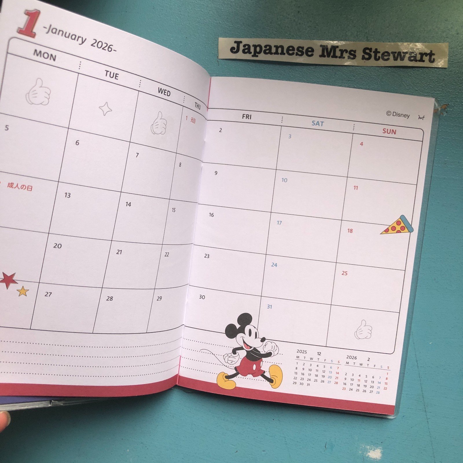 Mickey Mouse & Minnie 2026 Monthly Planner Schedule Book A6 DEC 25 – JAN 27