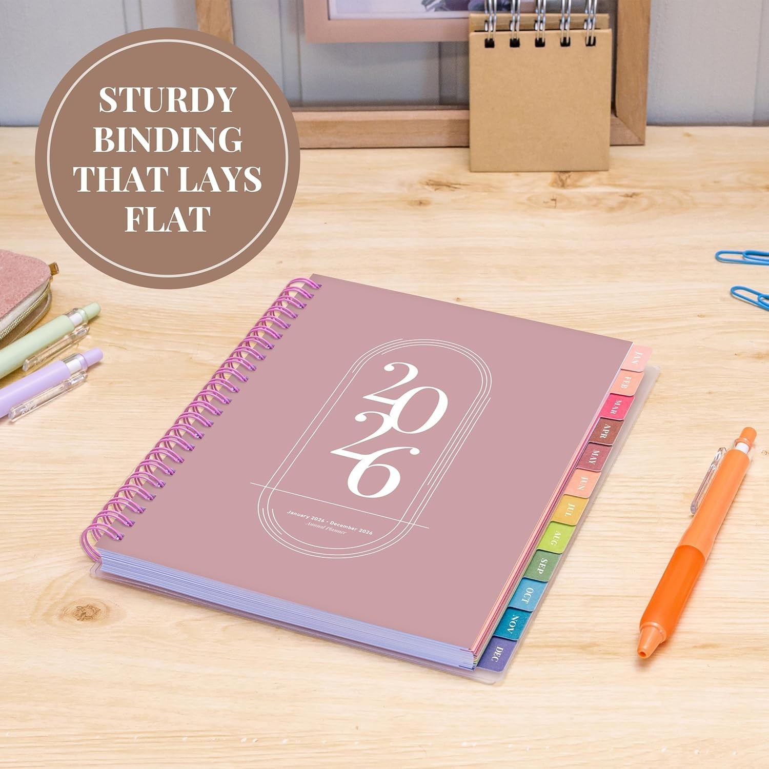 Stylish 2026 Agenda Planner: Compact, Spiral Bound, with Monthly & Weekly Views