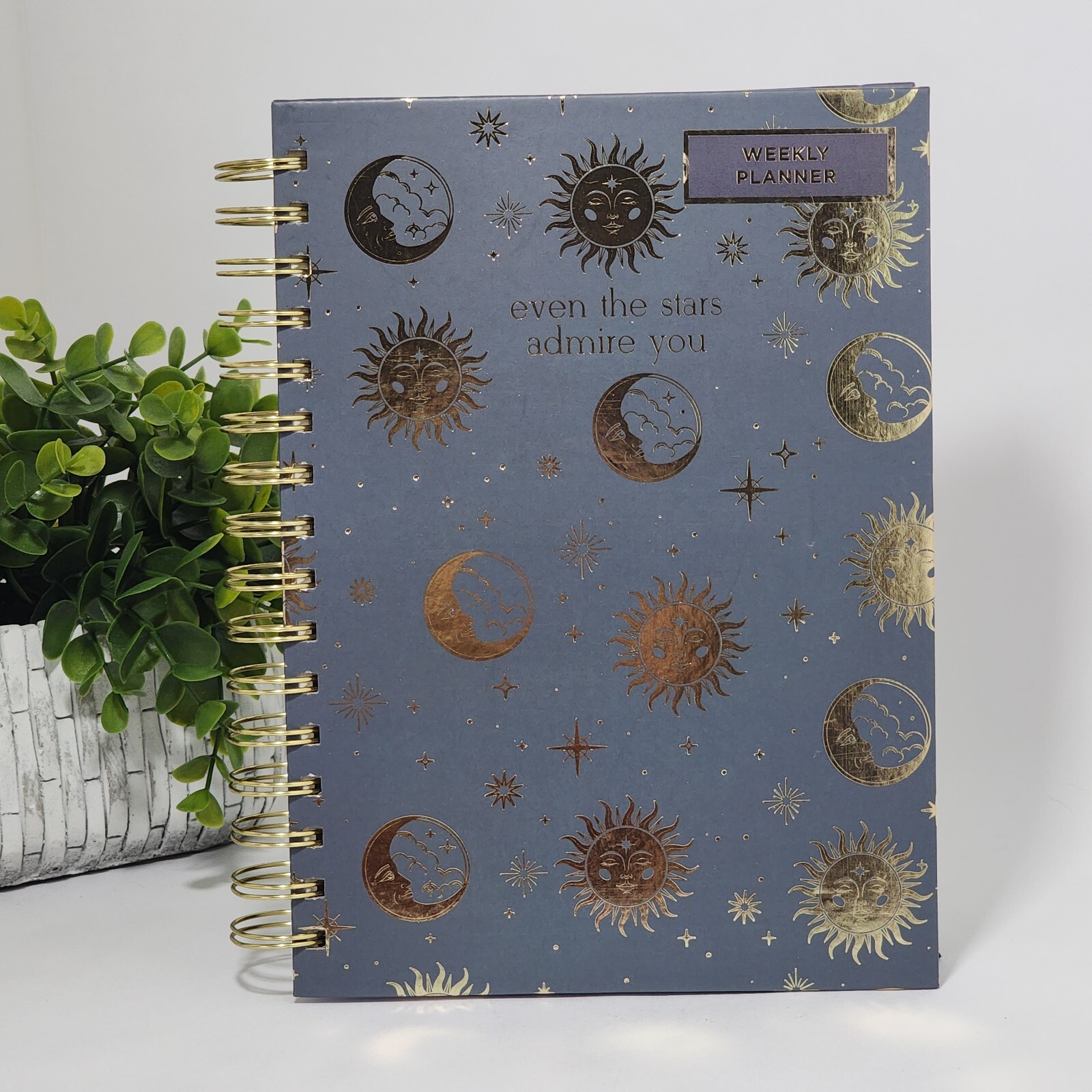 Even The Stars Admire You Weekly Planner Journal Notebook with Pen and Stickers