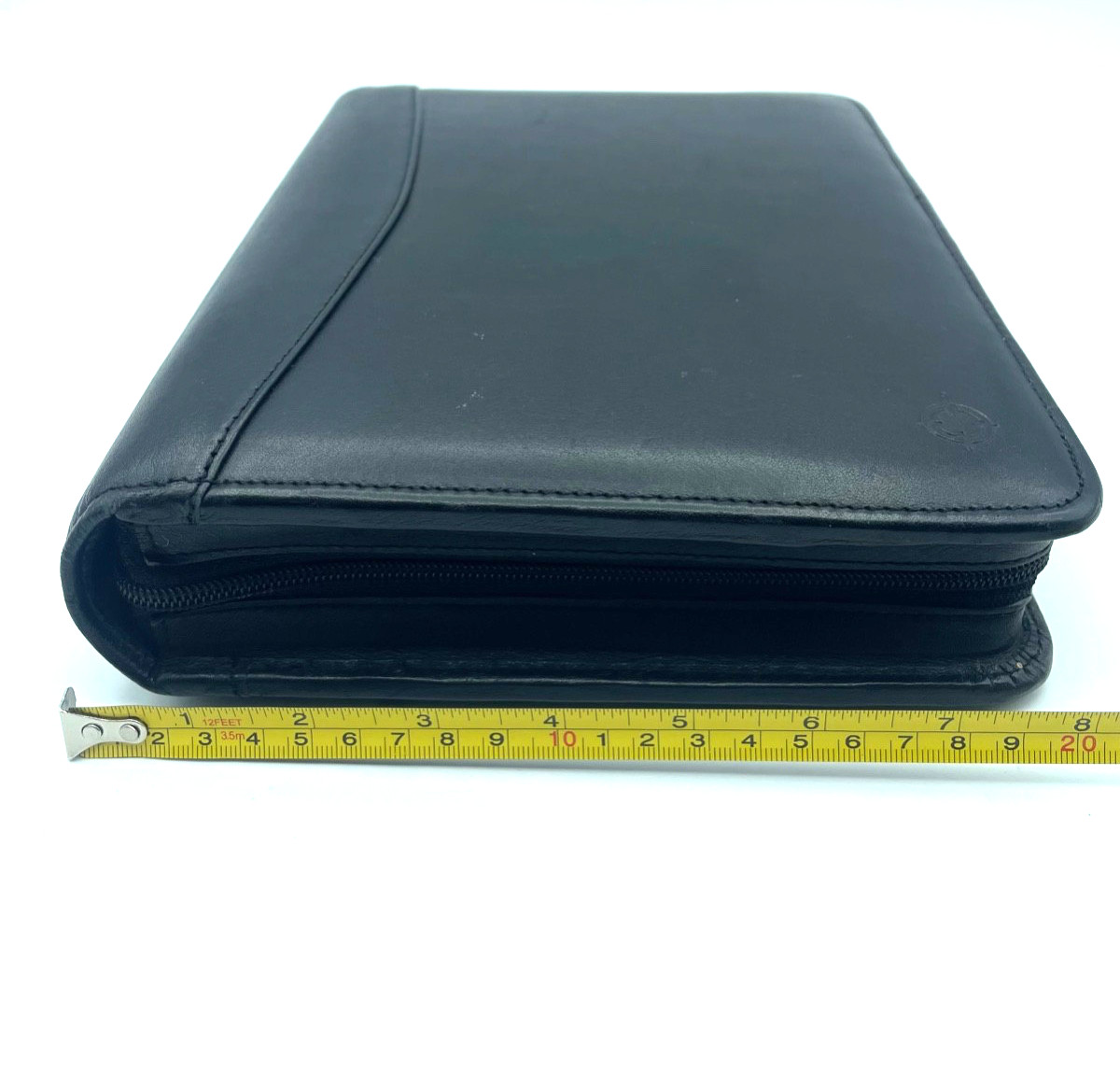 Vtg Franklin Covey 7 Ring Nappa Black Leather Zip Binder Style#CL 12215 inserts