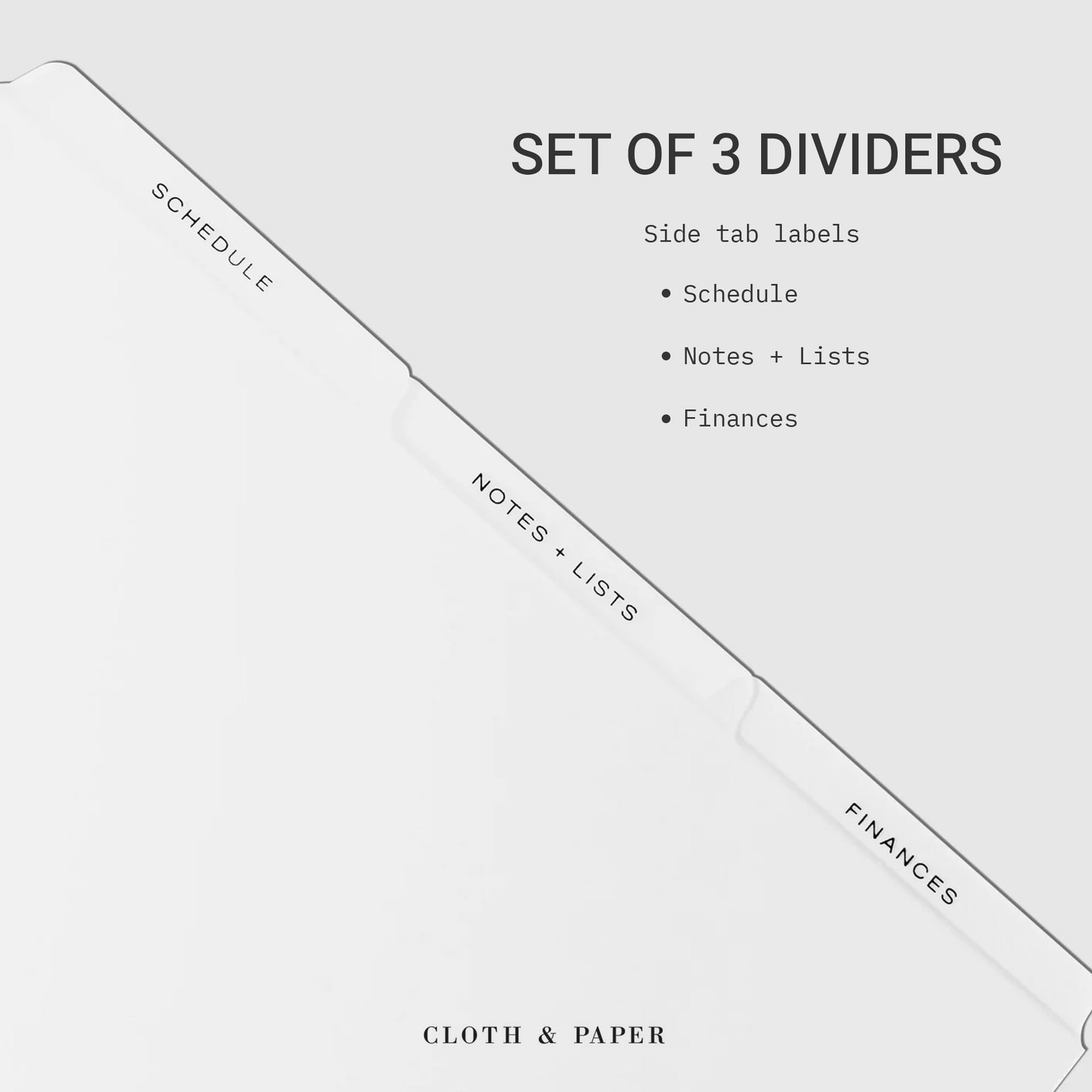 Cloth & Paper The Essentials Side Tab Planner Dividers | Half Letter Size 5.5…