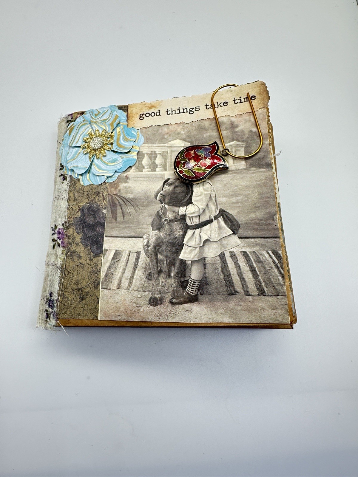 Junk Journal Good Things Take Time Brown Paper Bag Medium Coffee Dyed Paper