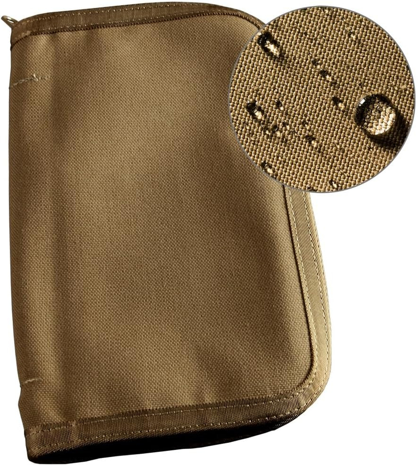 Weatherproof Cordura Fabric Notebook Cover, 5.5×8.5 Inches Tan for Side-Bound