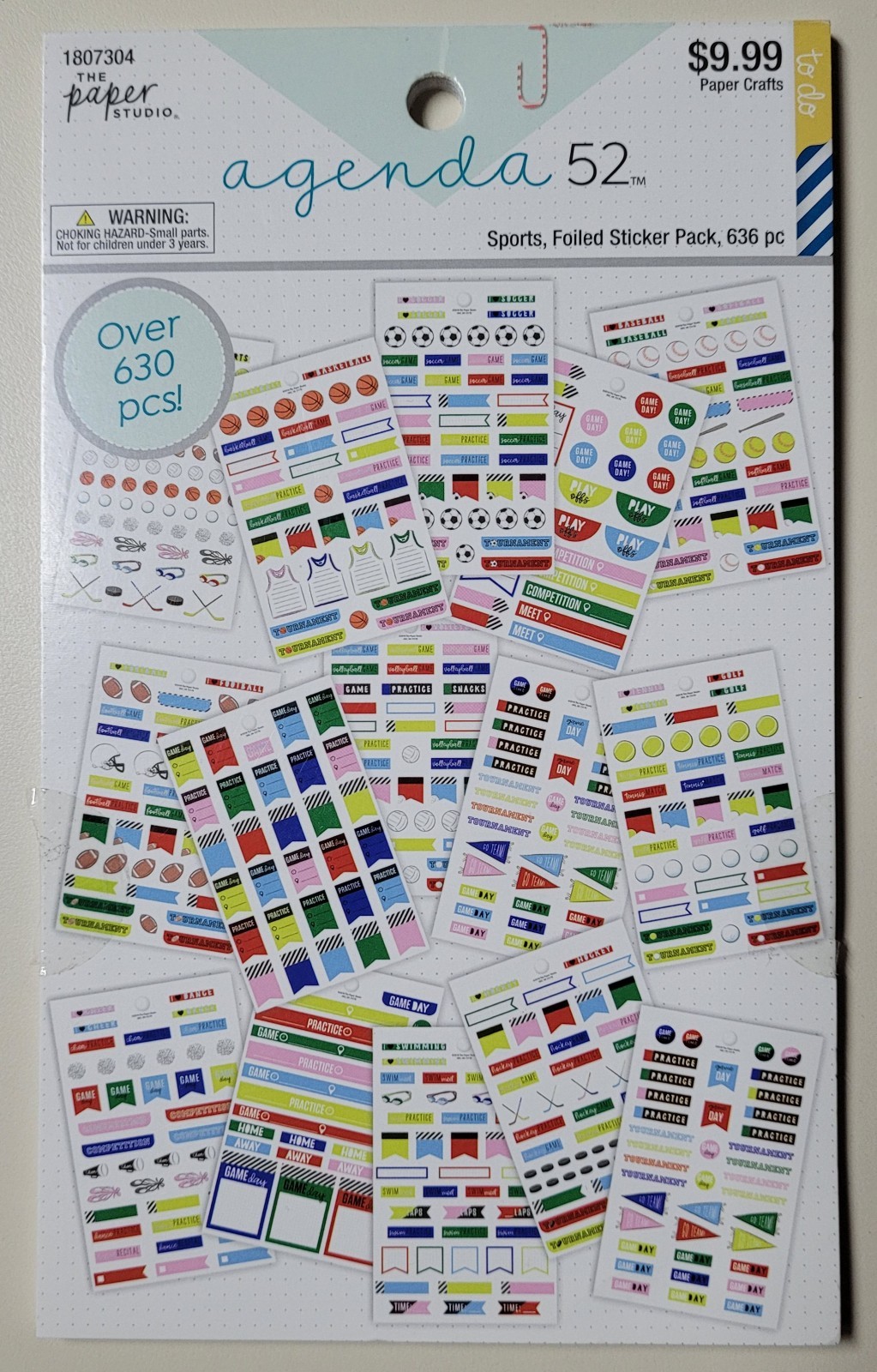 Agenda 52 Sports Sticker Pack 630 Pcs, Teacher/Parent Reward Stickers-NEW