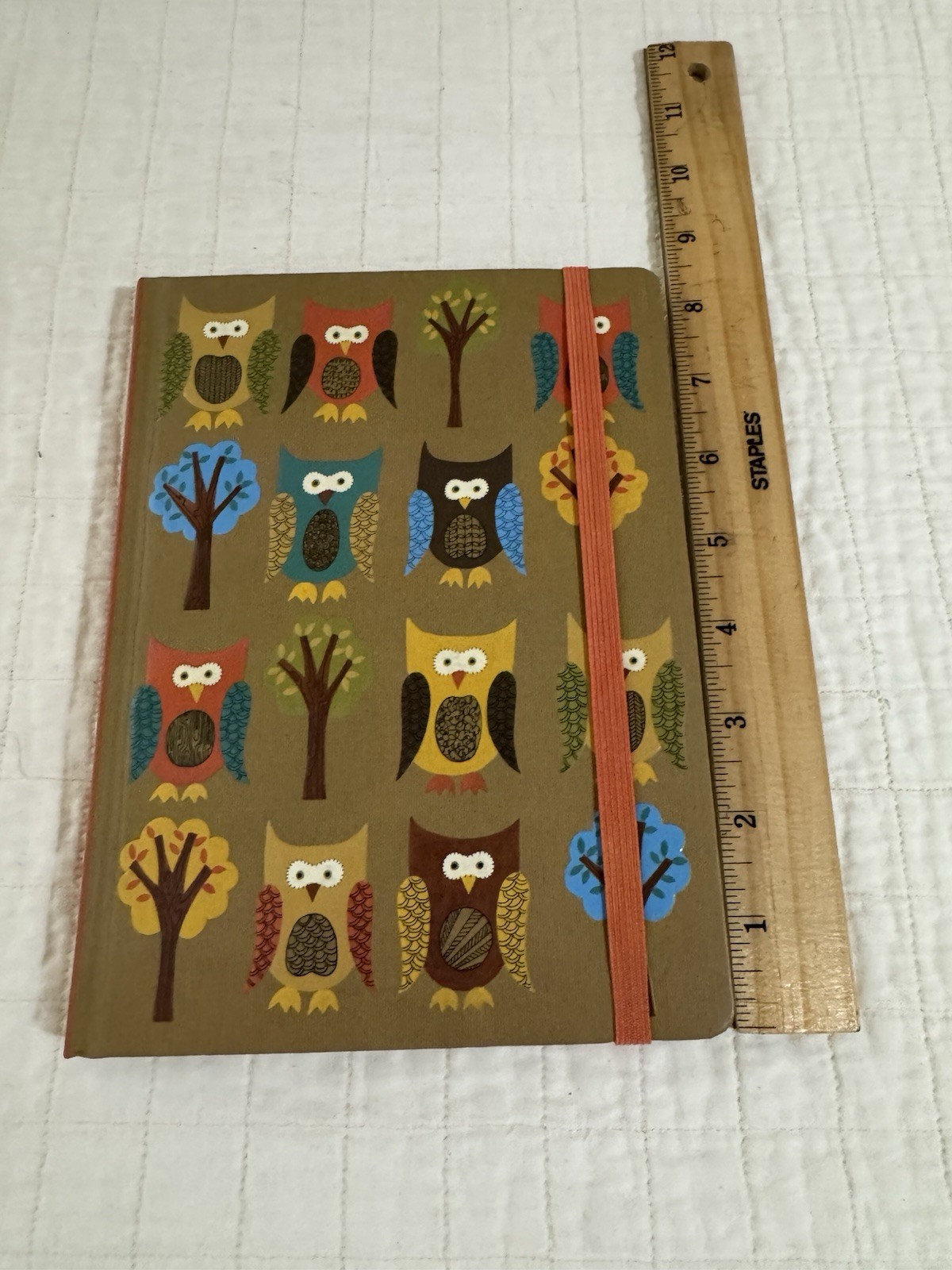 Peter Pauper Press Owls Journal Cardboard Cover Elastic Band Acid-Free Paper New