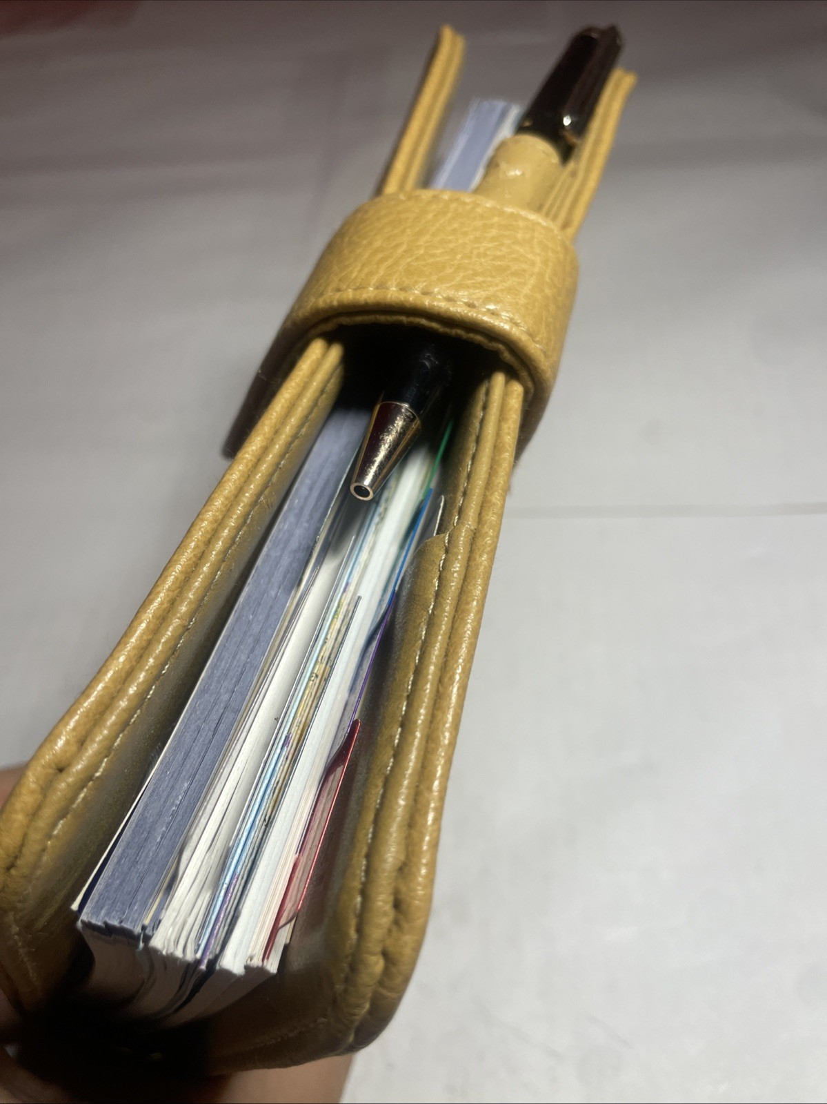 Faux Leather Planner Wallet Mundex Yellow Organizer Zip Around 6 Ring Binder