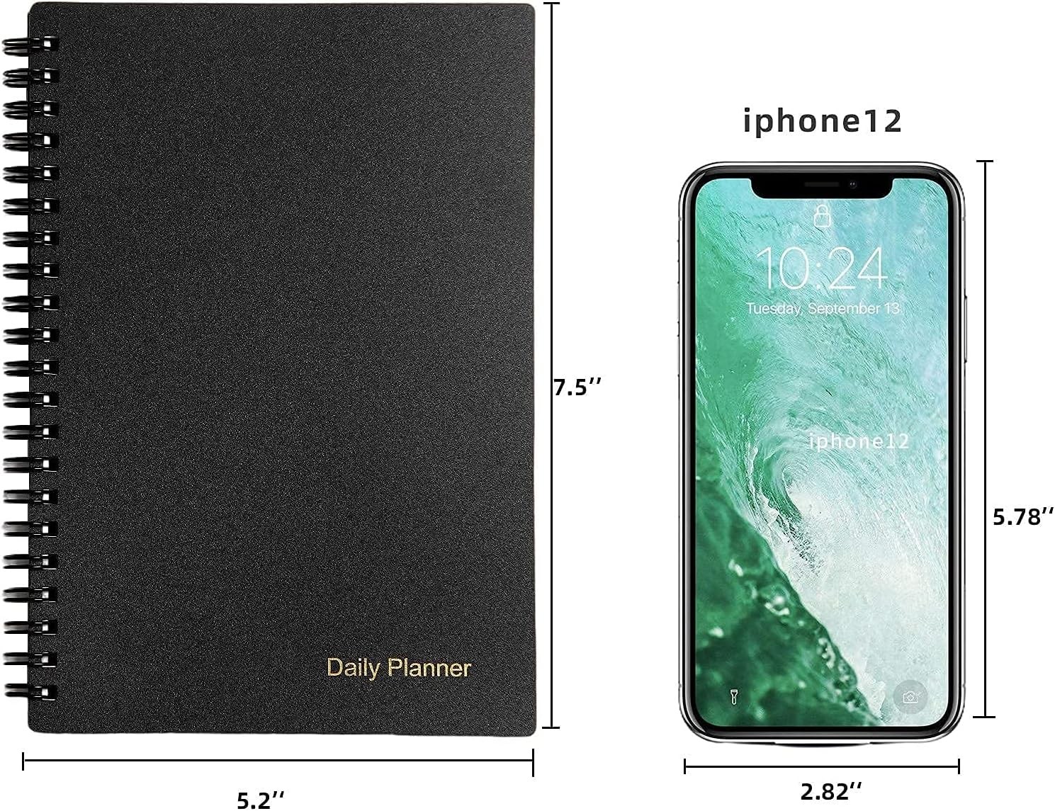 Daily Planner Undated, To Do List Notebook with Hourly Schedule, Time Management