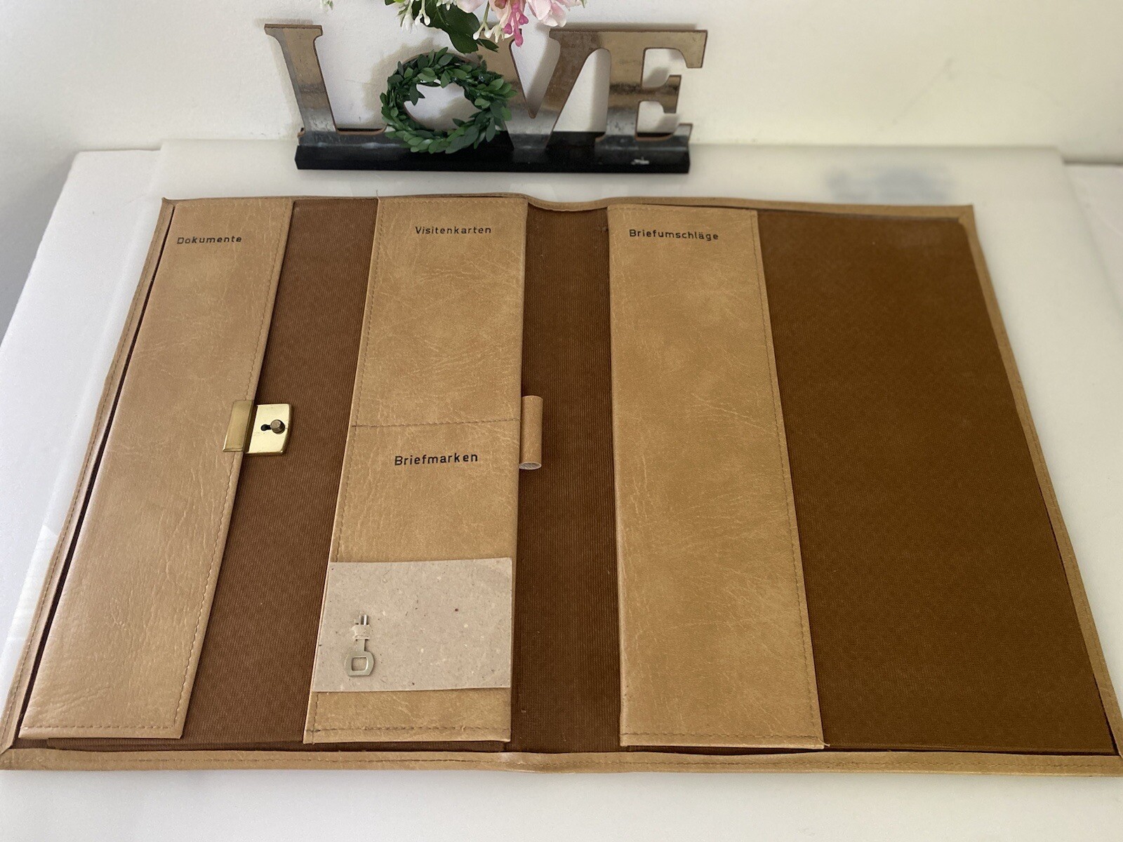 Vintage Business Leather Art Folio Padfolio Cover Embossed Tooled Deer Handmade