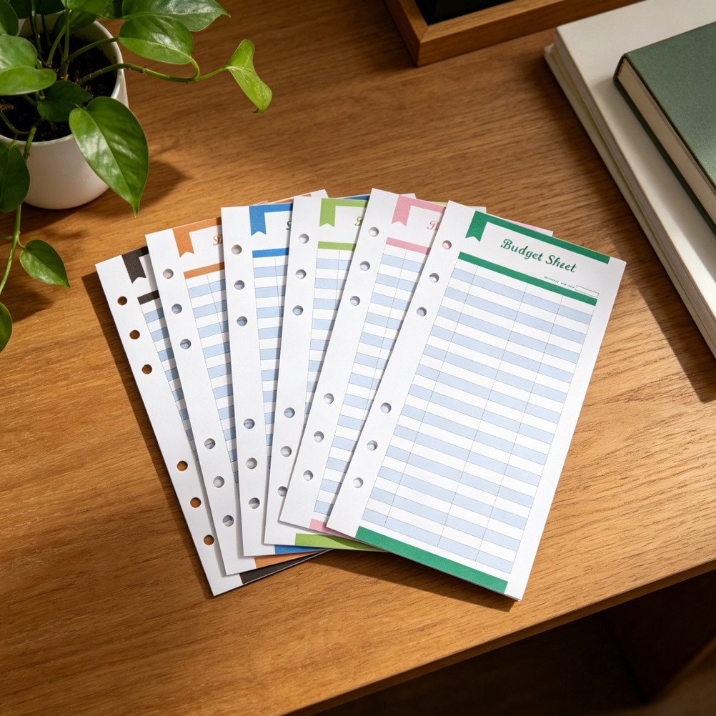 Multi Color Budgeting Binder Refills A6 Planner Inserts for Expense Tracking