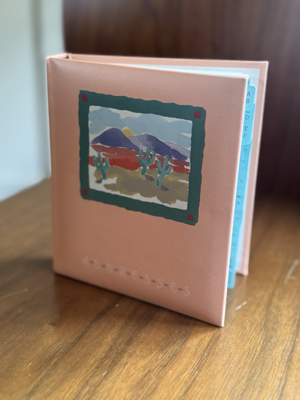 Vintage Current Address Book Santa Fe Sunset 12858-8 1990 SAGUARO SW PINK
