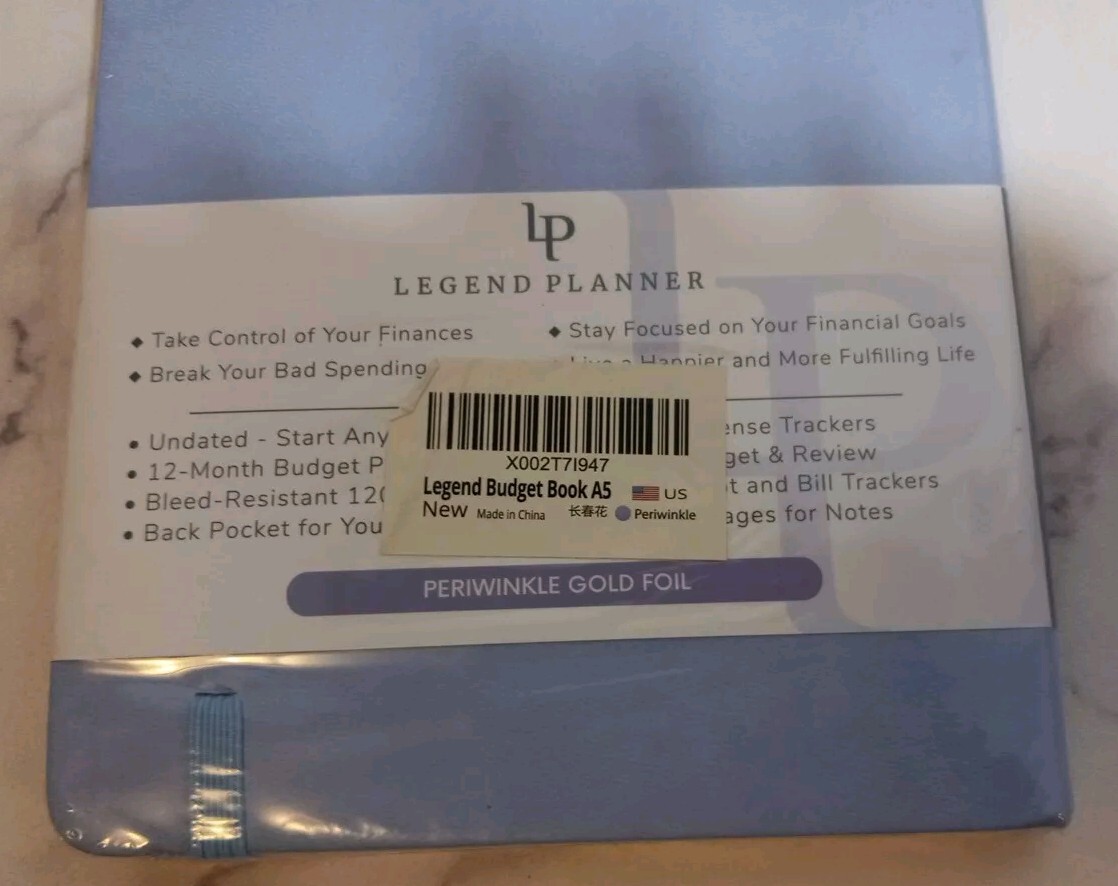 Legend Planner Budget Book A5 Periwinkle Blue Undated New Sealed
