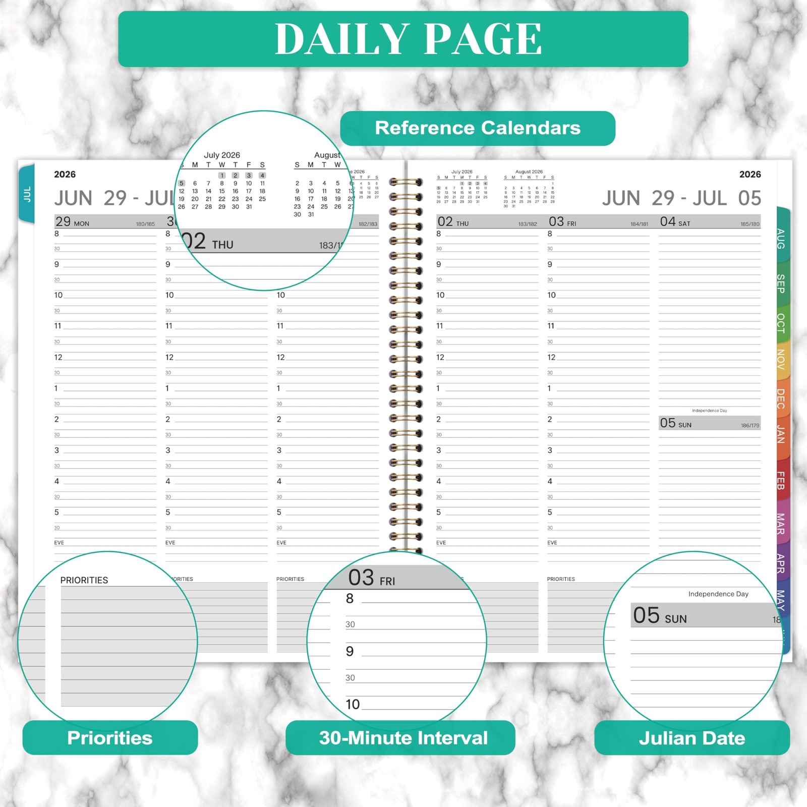 Appointment Book – 2026-2027 Daily 8 inches X 10 inches, Off-white-8*10