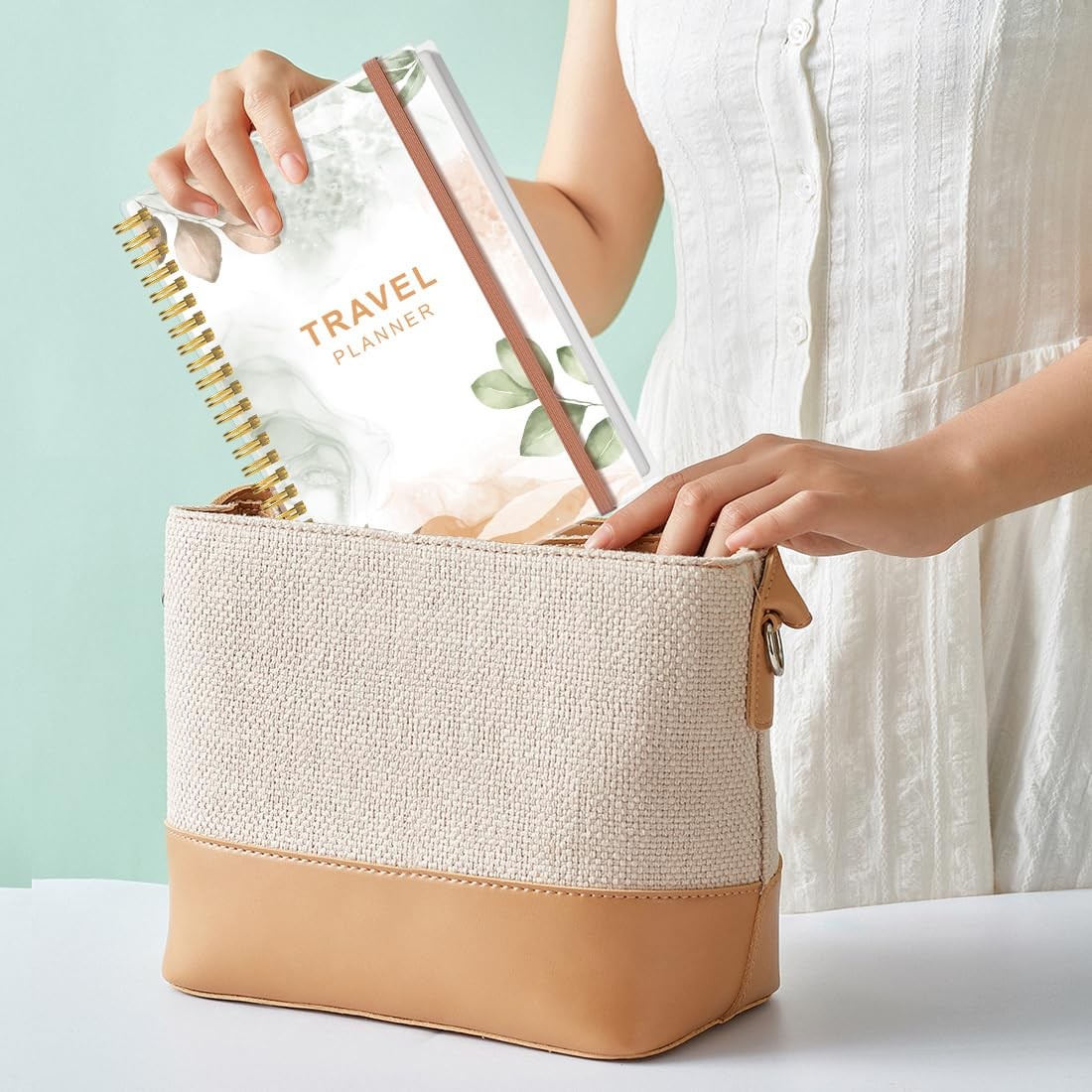 Travel Journal for Women & Men, Vacation & Road Trip Planner Rose Leaf