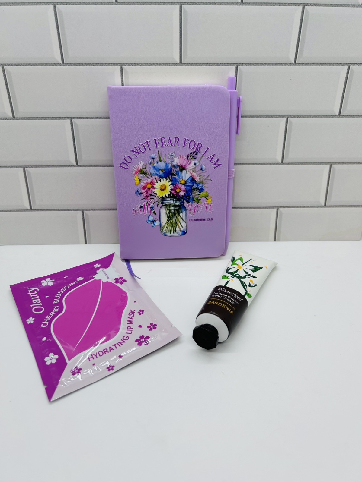 A6 Journal Bundle With Mask And Lotion Featuring Beautiful Design-Purple