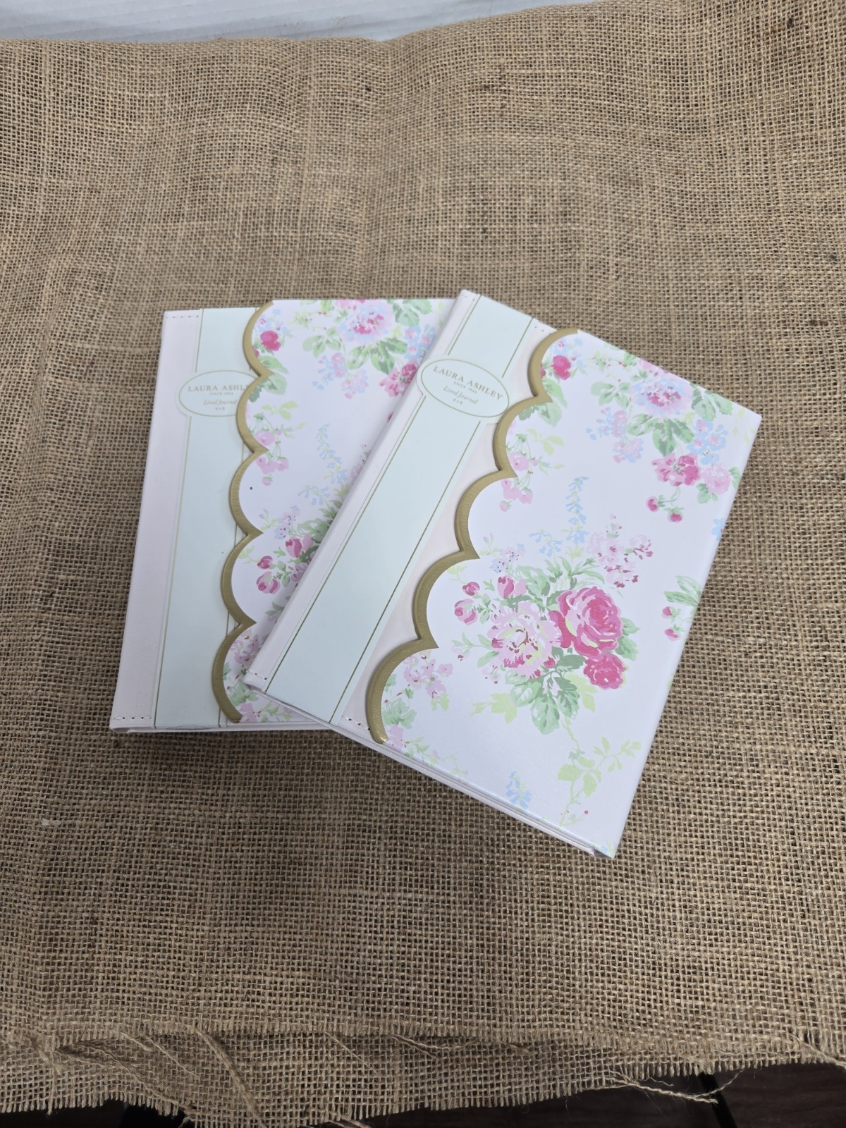 NEW Laura Ashley Flower Soft Peach Pink Flowers Faux Leather Journal Notebook